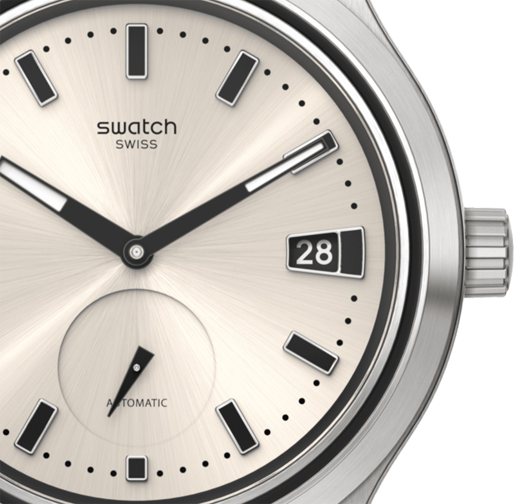 Swatch SY23S408 zegarek srebrny klasyczny Sistem 51 pasek - miniatura 2