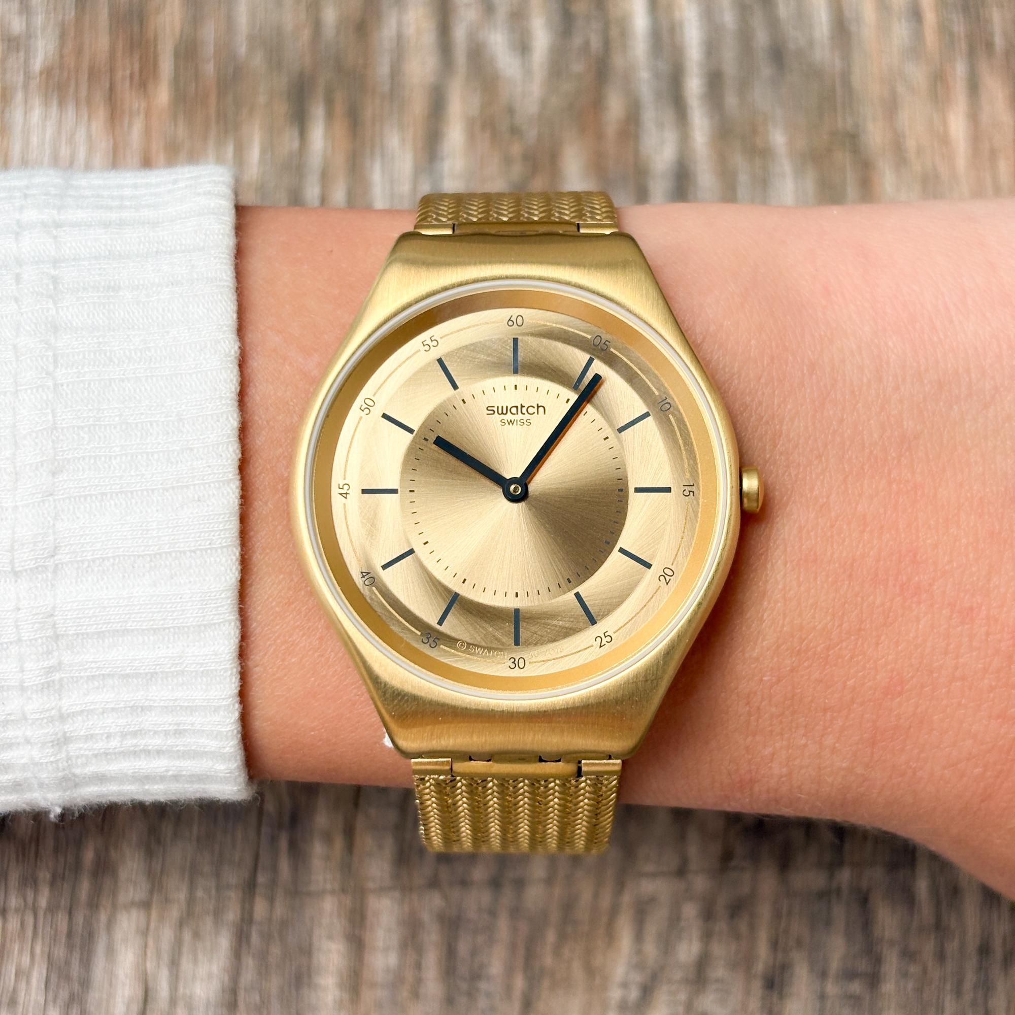Swatch SYXG102M zegarek złoty fashion-modowy Skin bransoleta - miniatura 8