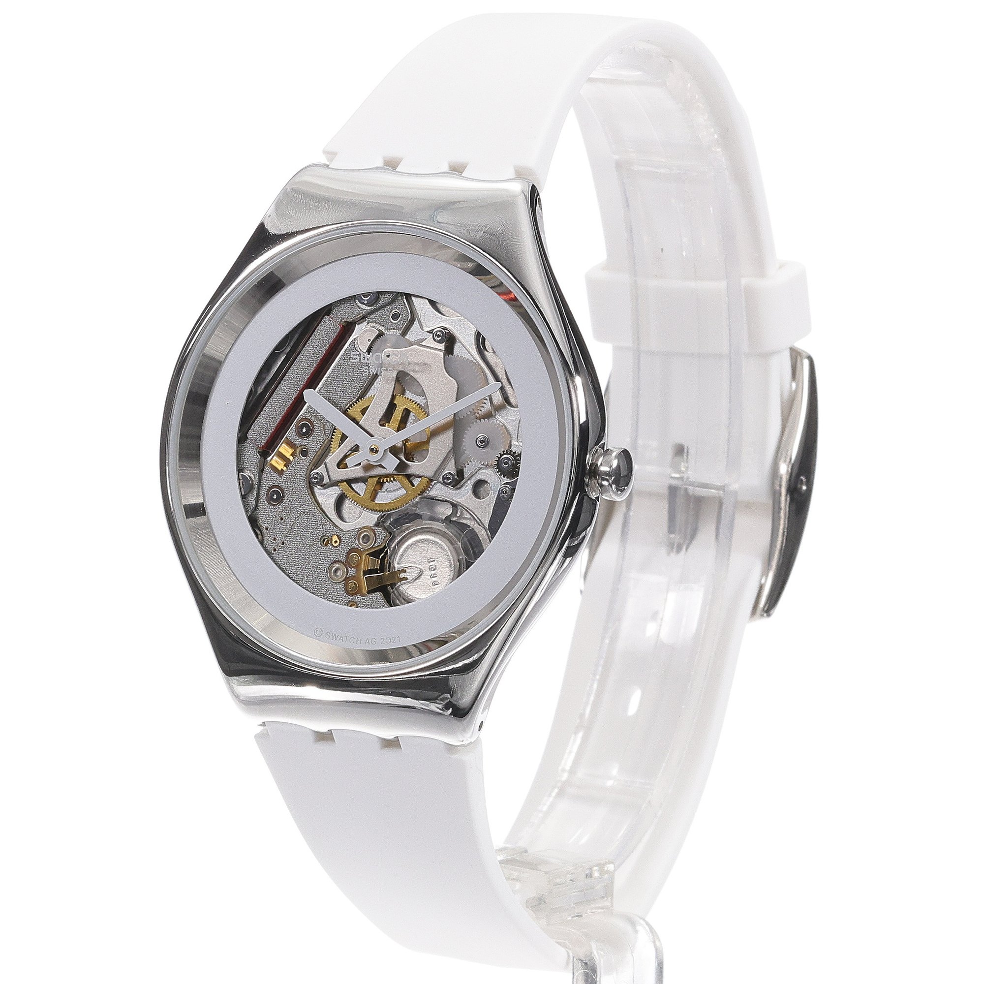 Swatch SYXS138 Skin PURE WHITE IRONY zegarek damski fashion-modowy akrylowe