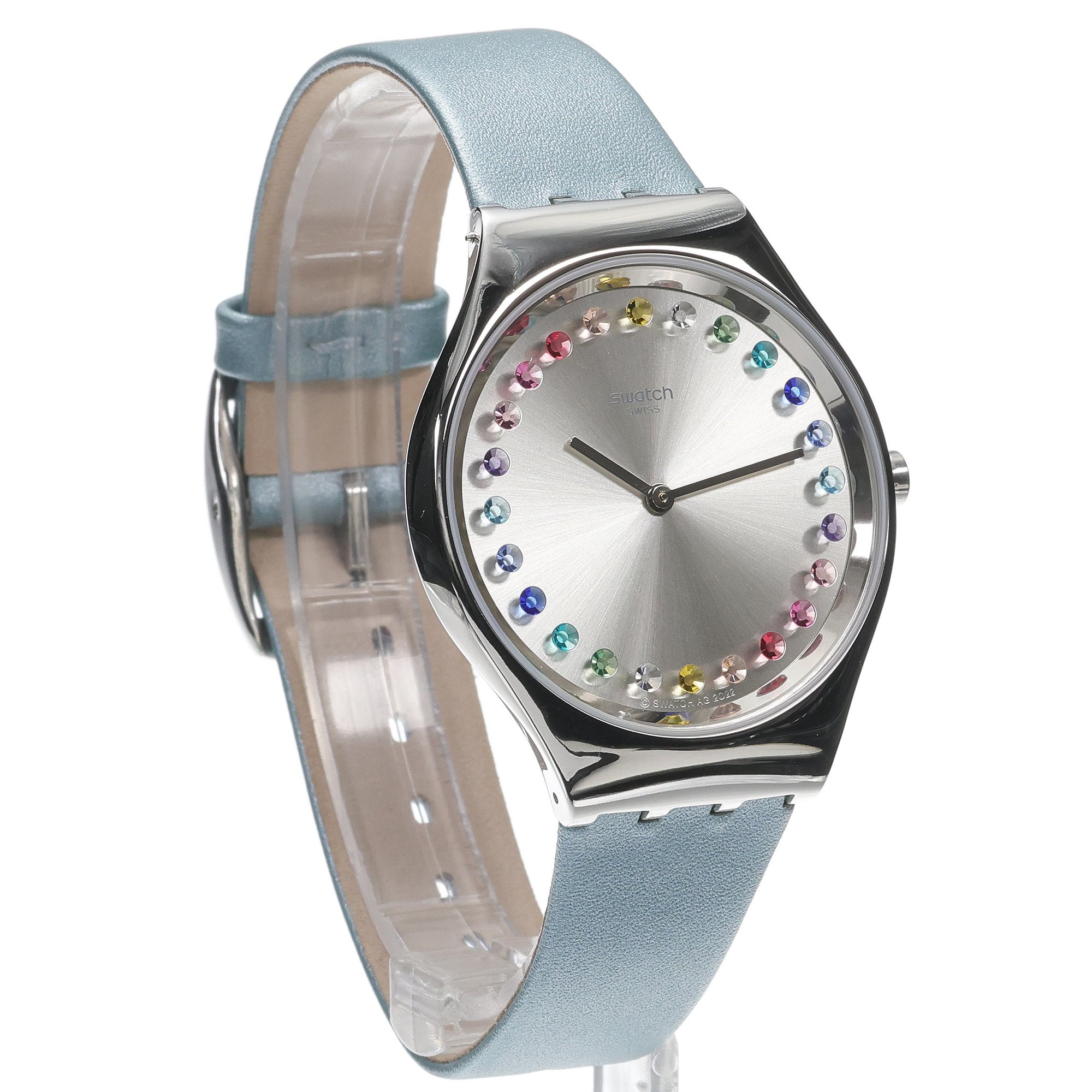 Swatch SYXS144 zegarek srebrny klasyczny Skin pasek - miniatura 3
