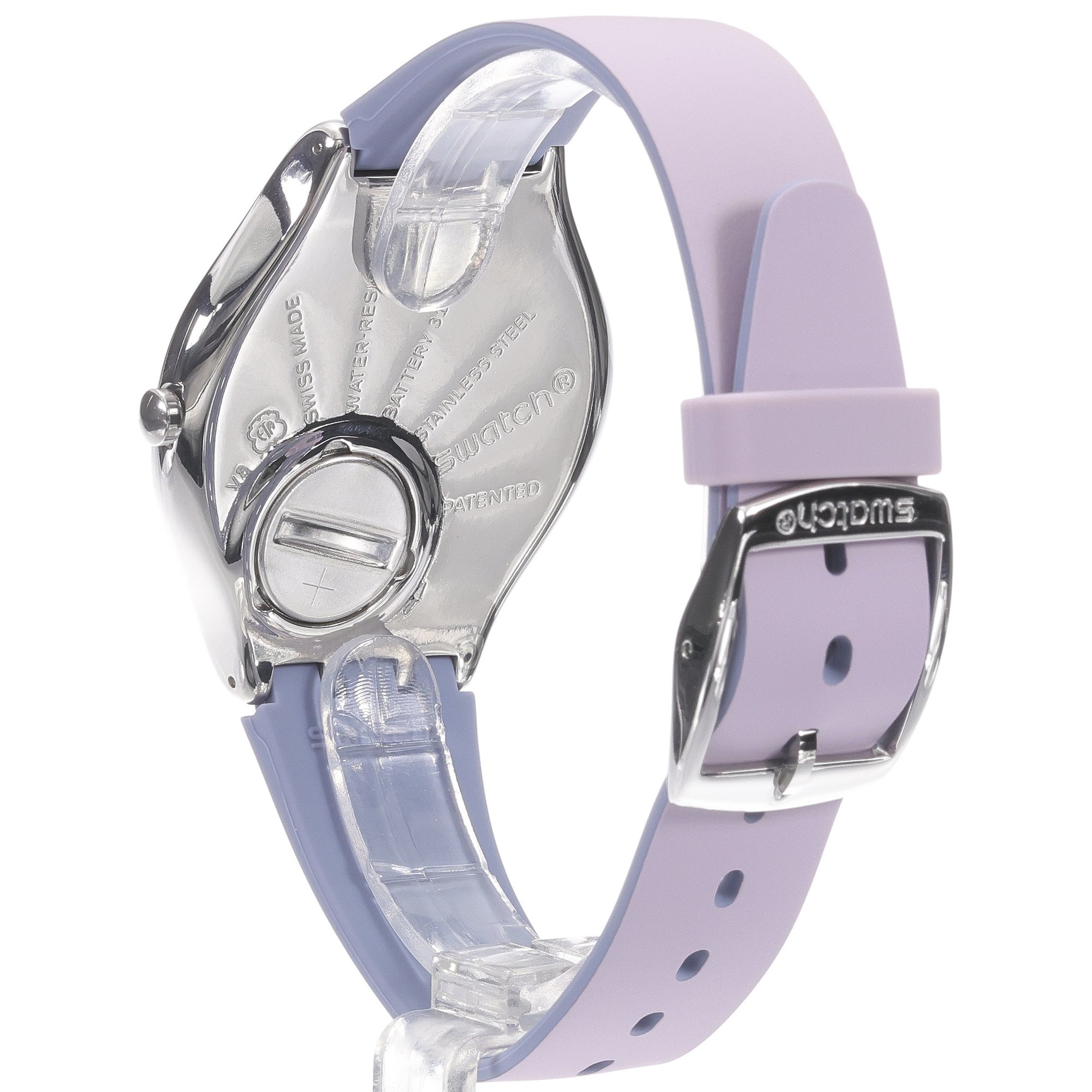 Swatch SYXS157 Skin Lyrically Lavender 38mm zegarek męski fashion-modowy szafirowe