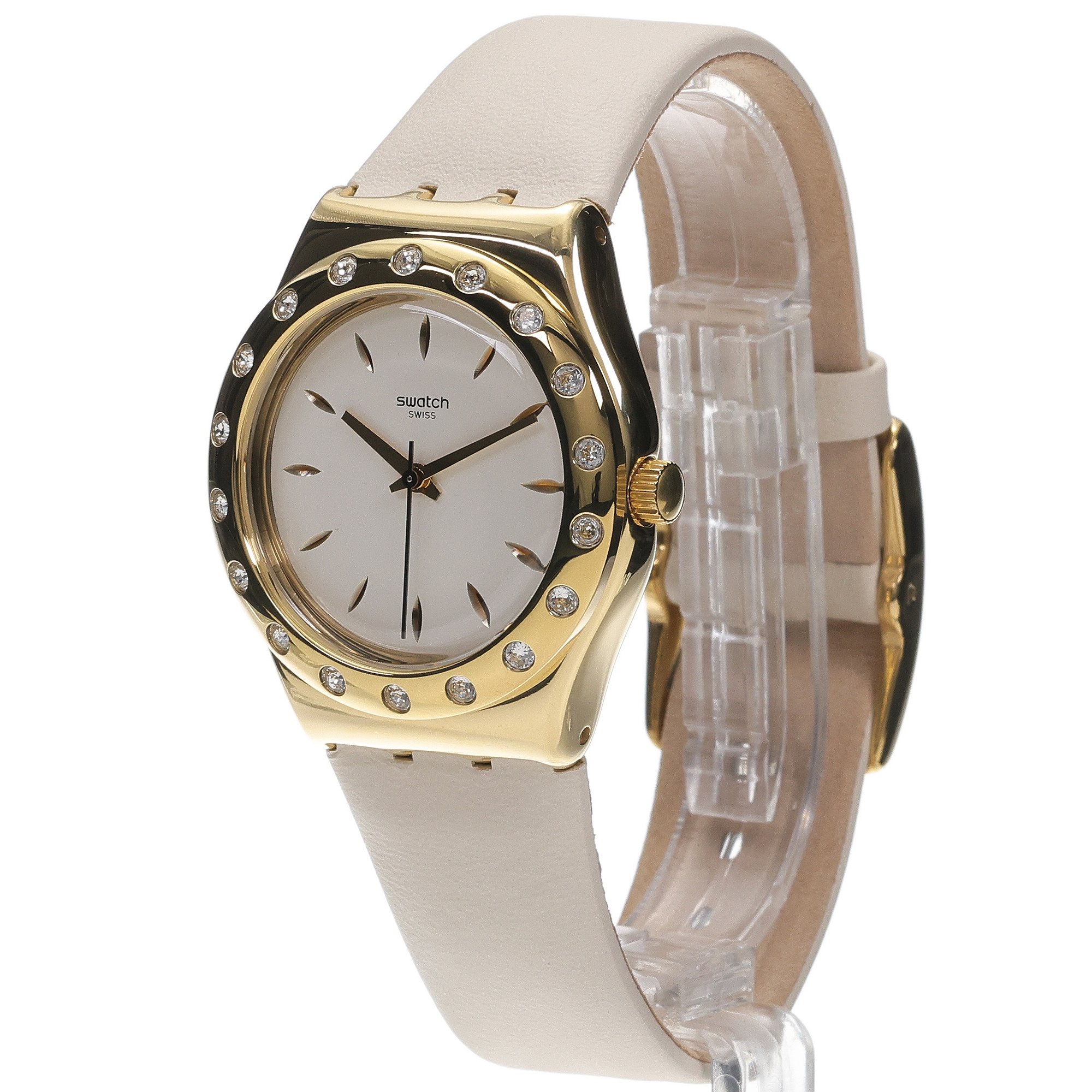 Swatch YLG137 zegarek złoty fashion-modowy Irony pasek - miniatura 2