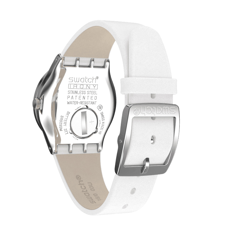 Swatch YLS217 zegarek srebrny klasyczny Irony pasek