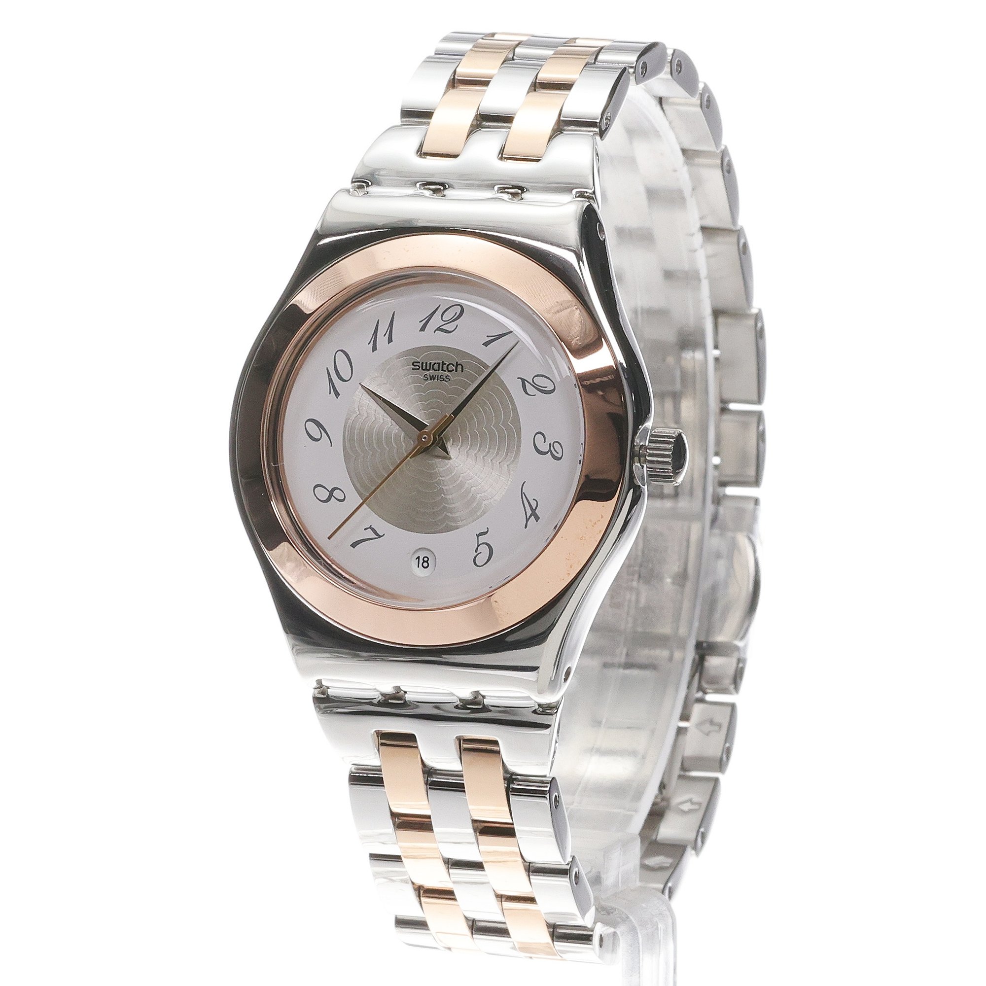 Swatch YLS454GC zegarek srebrny fashion-modowy Irony bransoleta