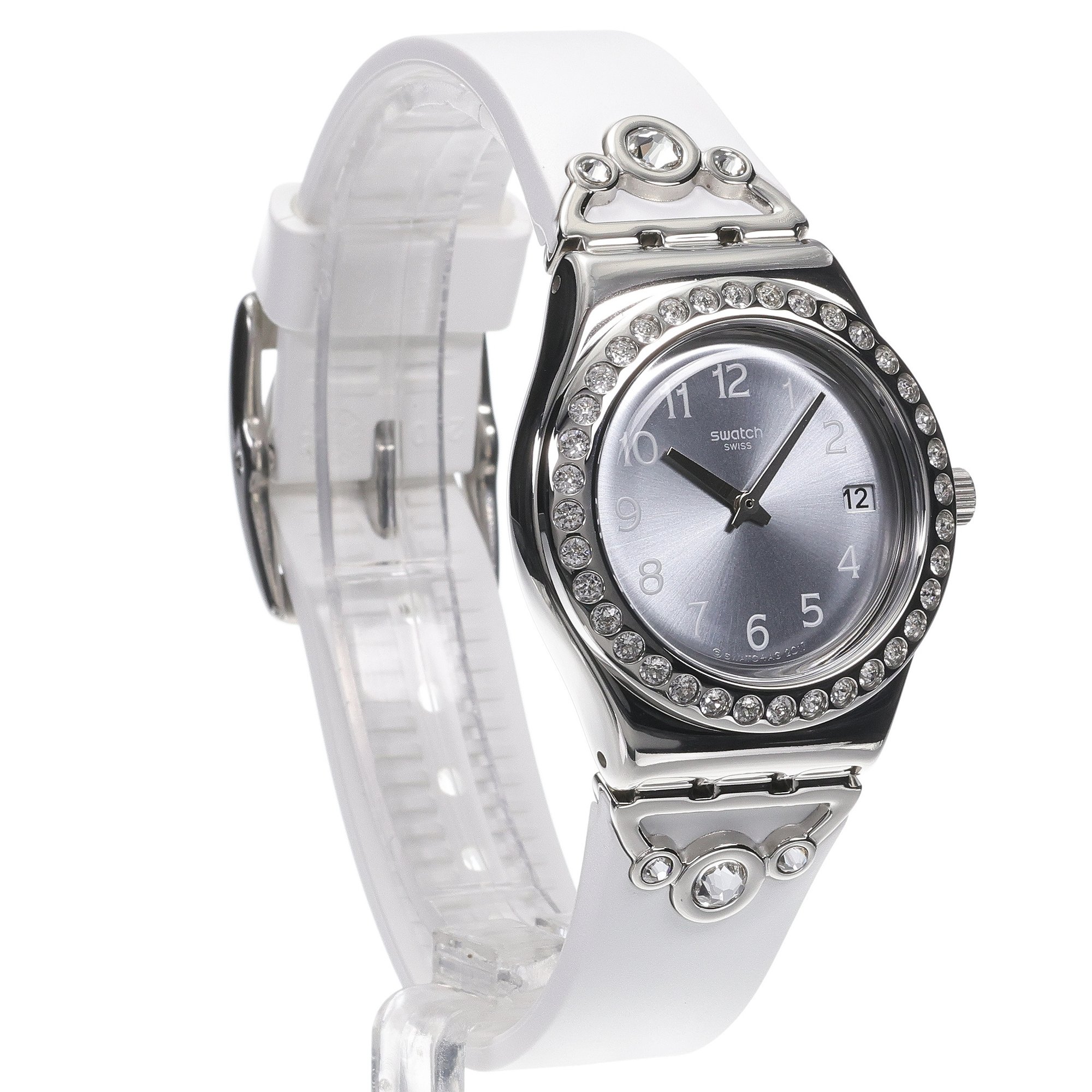Swatch YLS463 zegarek srebrny fashion-modowy Irony pasek - miniatura 3