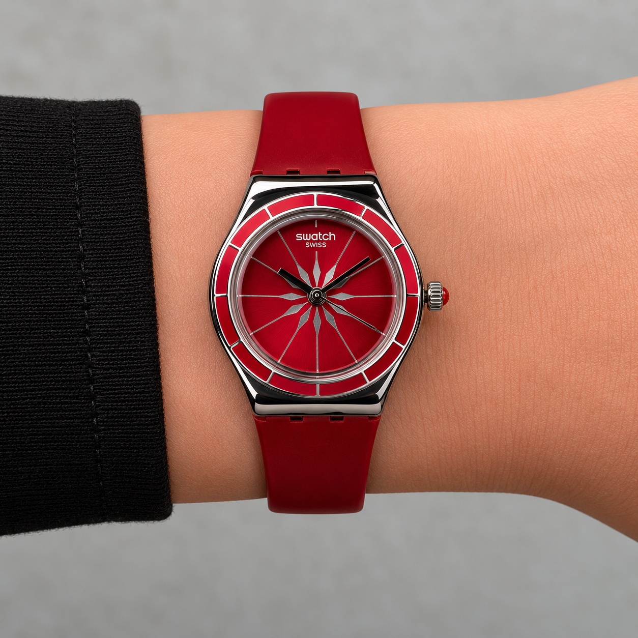 Swatch YSS292 zegarek srebrny fashion-modowy Irony pasek - miniatura 5