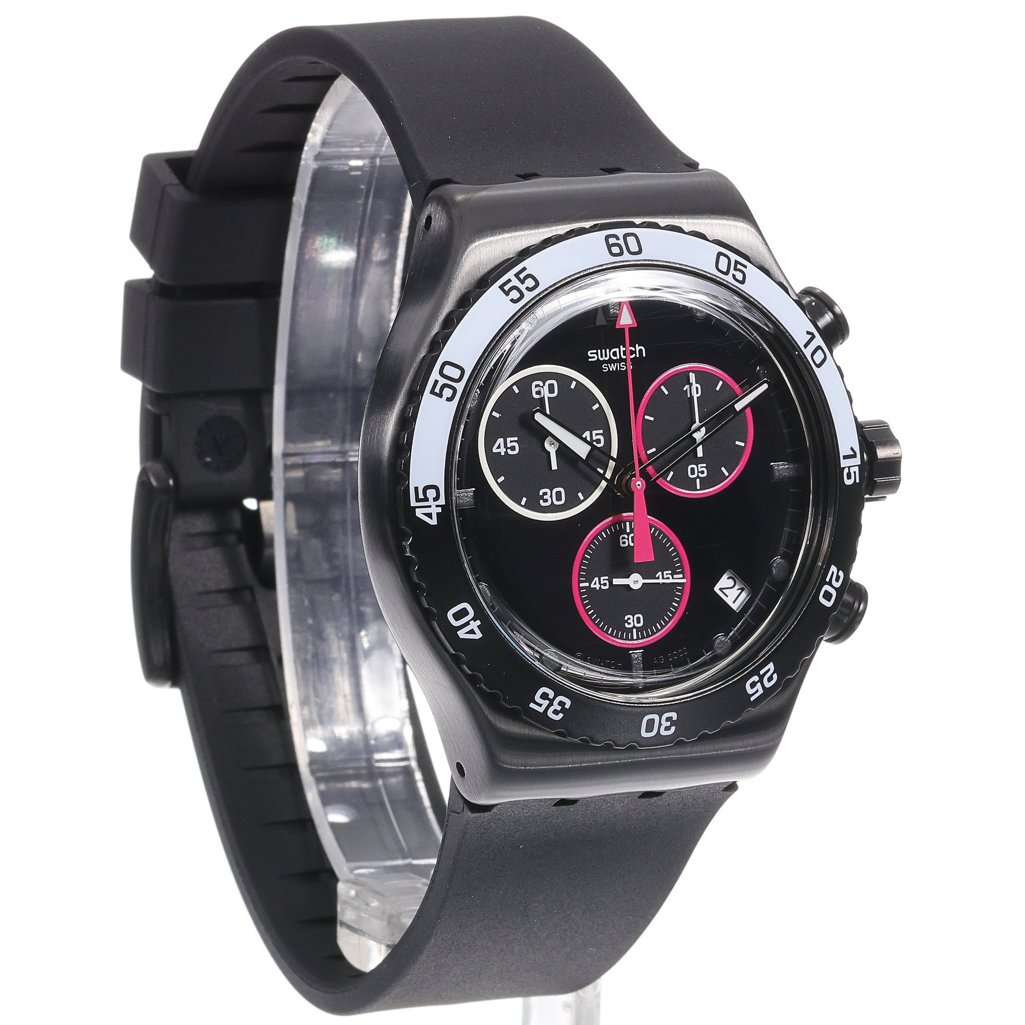Swatch YVB413 zegarek czarny sportowy Irony pasek