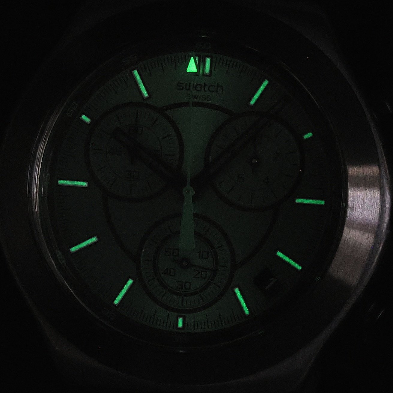 Swatch YVM407G Irony Obsessively Obsidian 43mm zegarek męski fashion-modowy szafirowe