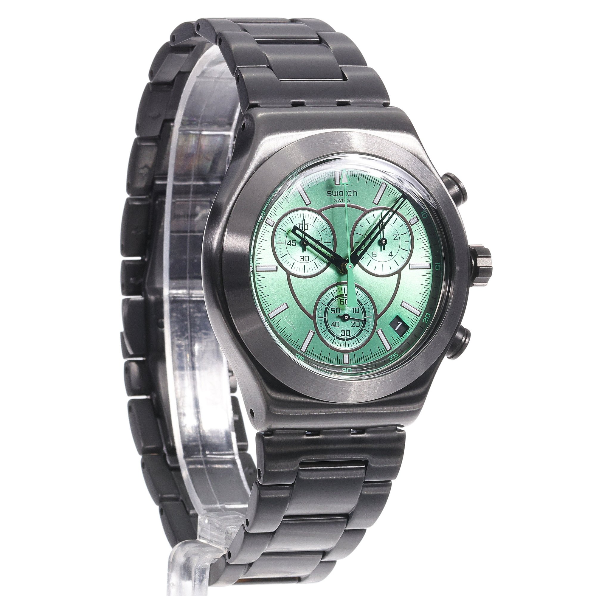 Swatch YVM407G zegarek czarny fashion-modowy Irony bransoleta