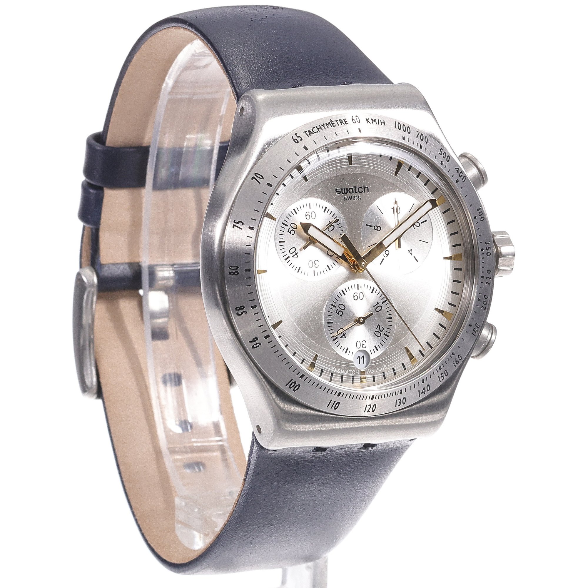 Swatch YVS460 zegarek srebrny Irony pasek - miniatura 3