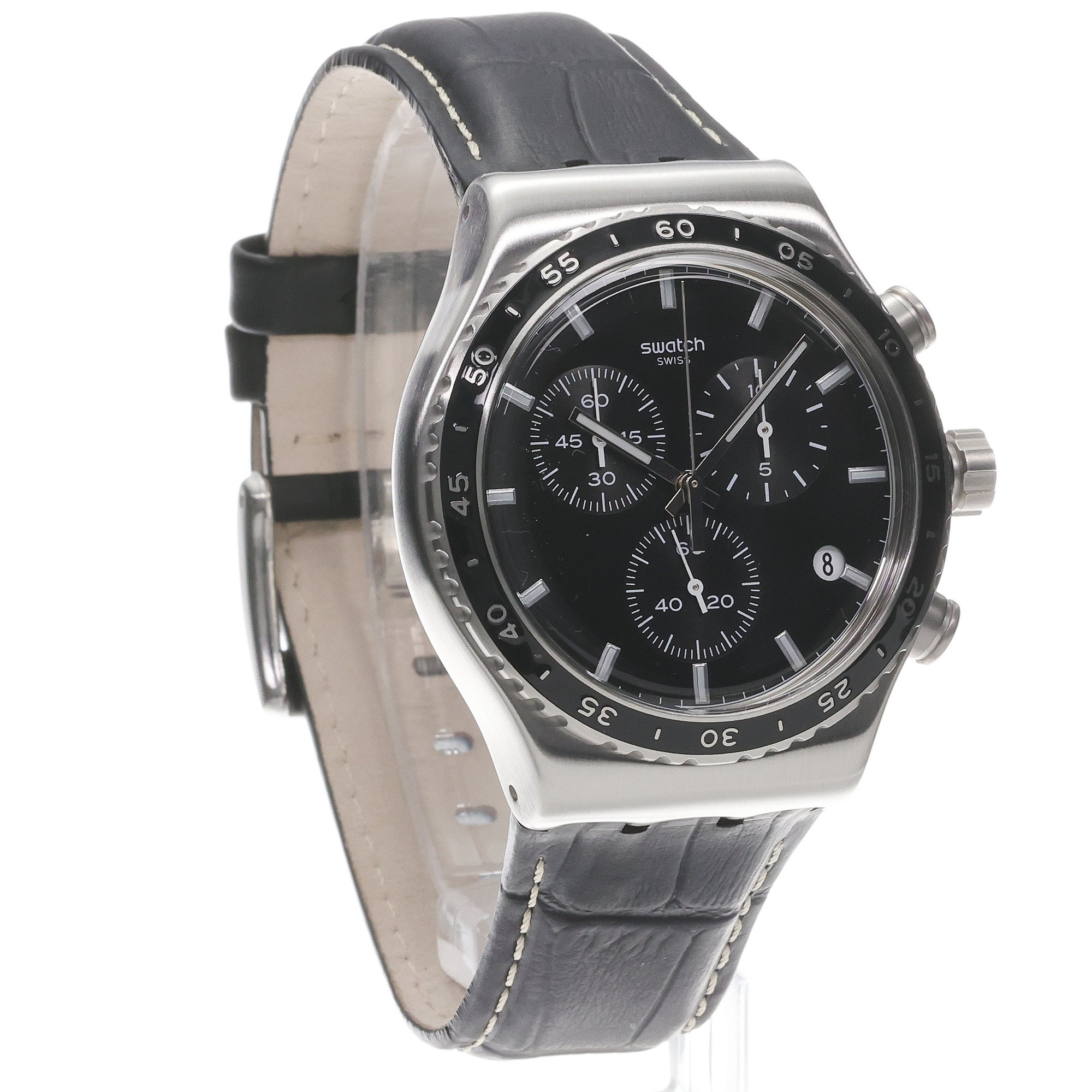 Swatch YVS495 zegarek srebrny sportowy Irony pasek - miniatura 3