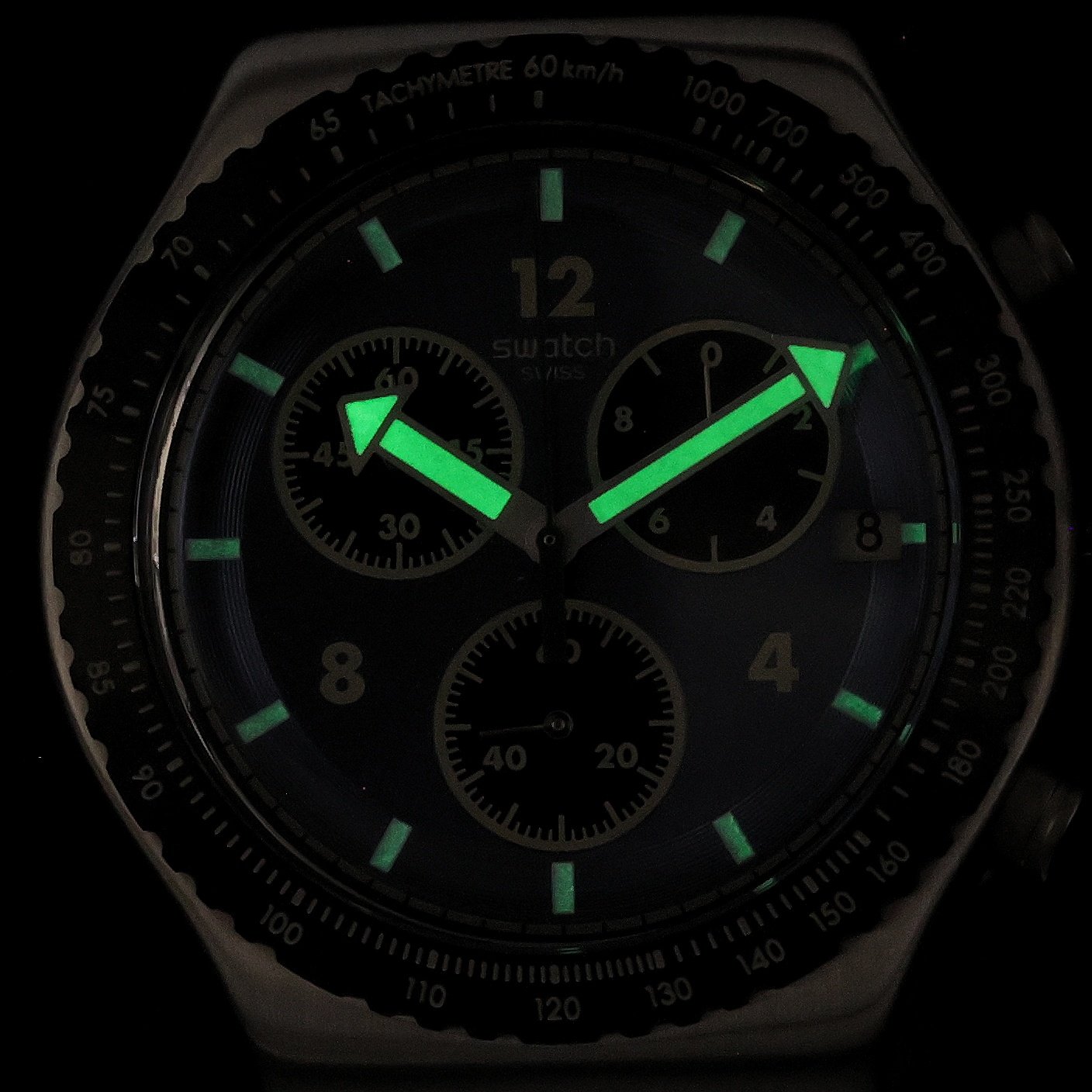 Swatch YVS531 Dusk Thru The Leaves 43mm Irony fashion-modowy zegarek szary - miniatura 5