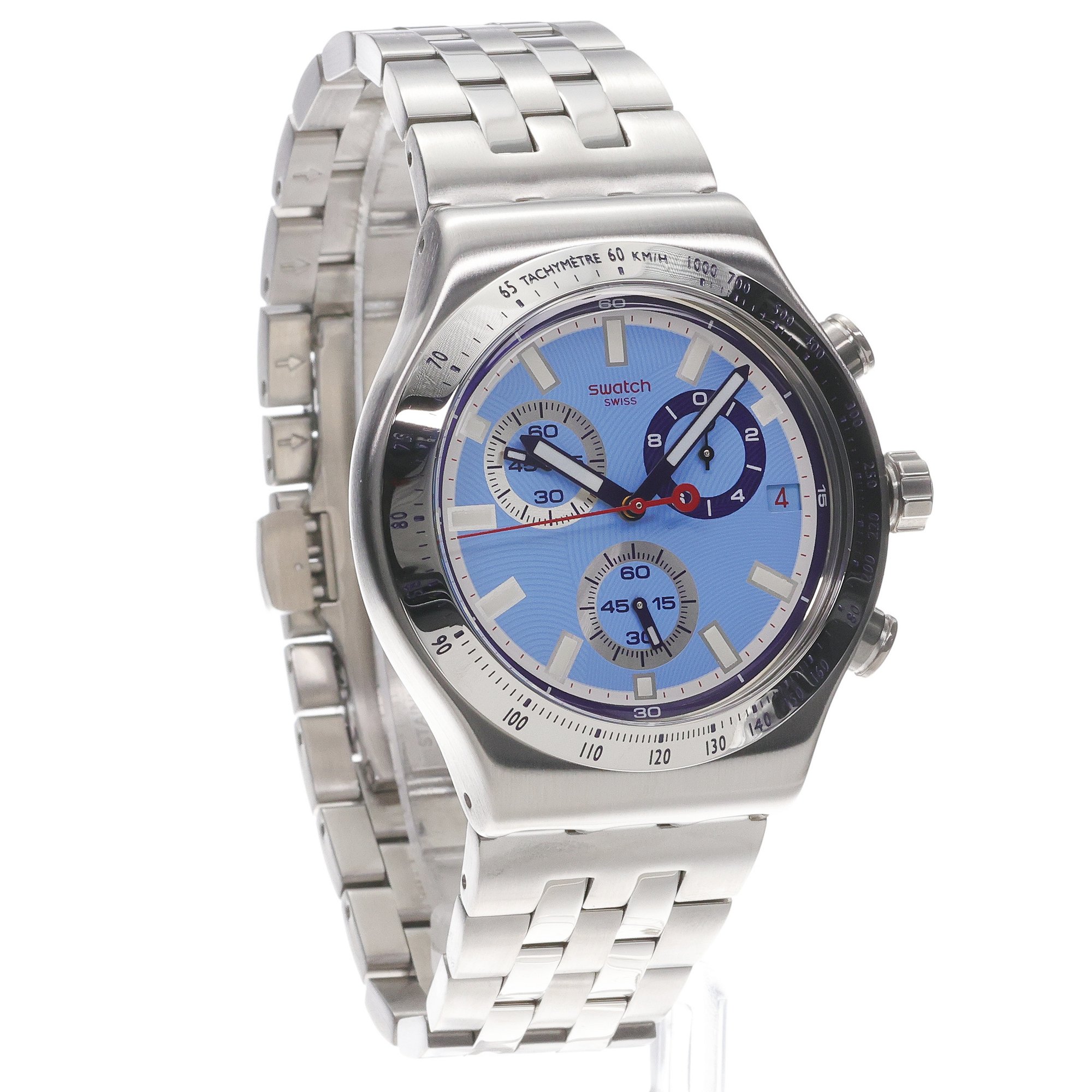 Swatch YVS541G zegarek srebrny sportowy Irony bransoleta - miniatura 3