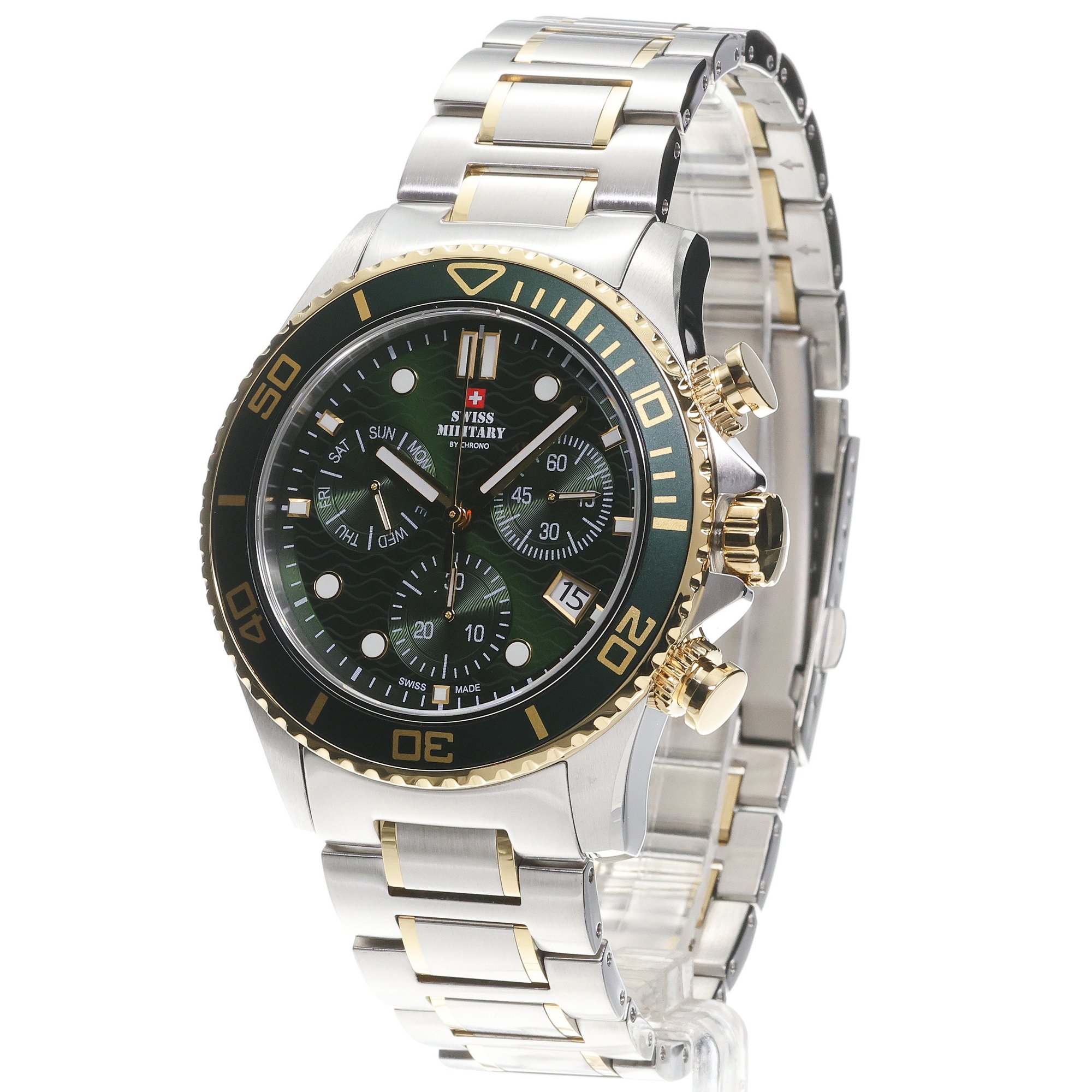 Swiss Military by Chrono SM3410105 zegarek srebrny sportowy Męskie bransoleta - miniatura 2