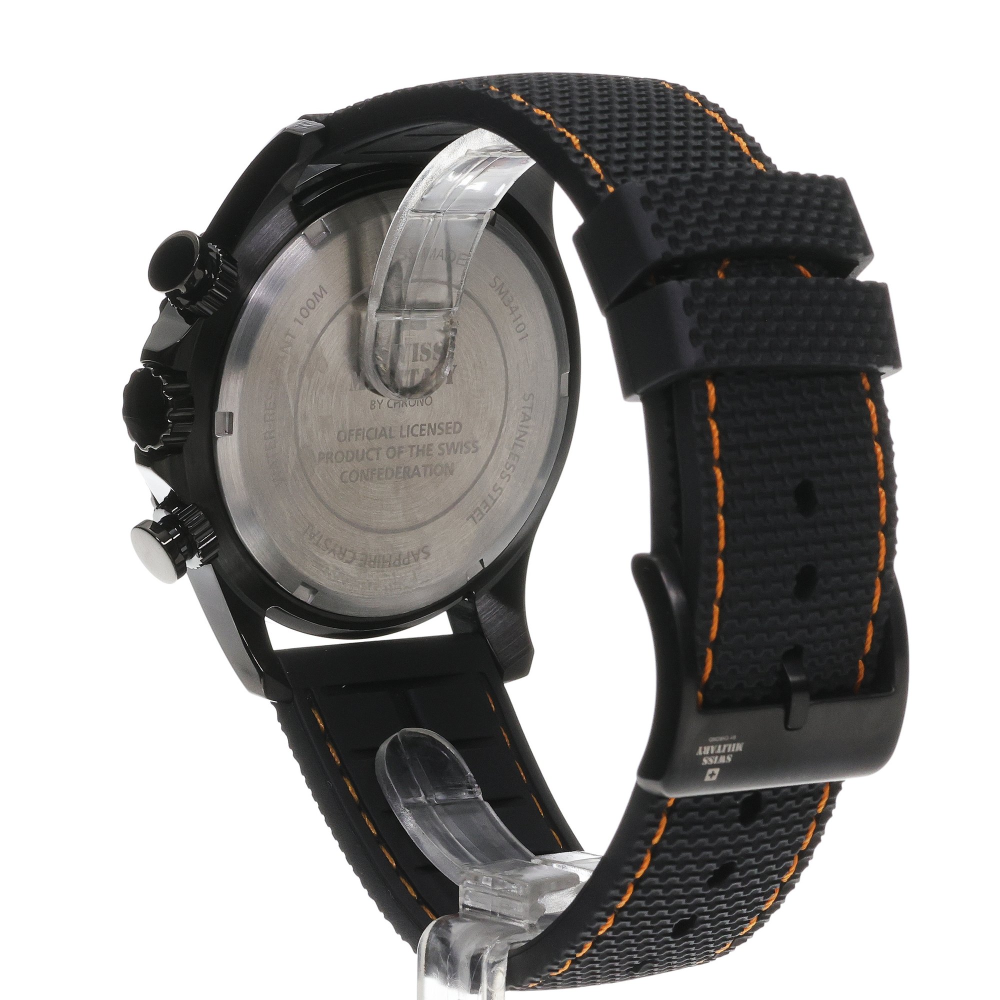 Swiss Military by Chrono SM3410108 zegarek czarny sportowy Męskie pasek - miniatura 4