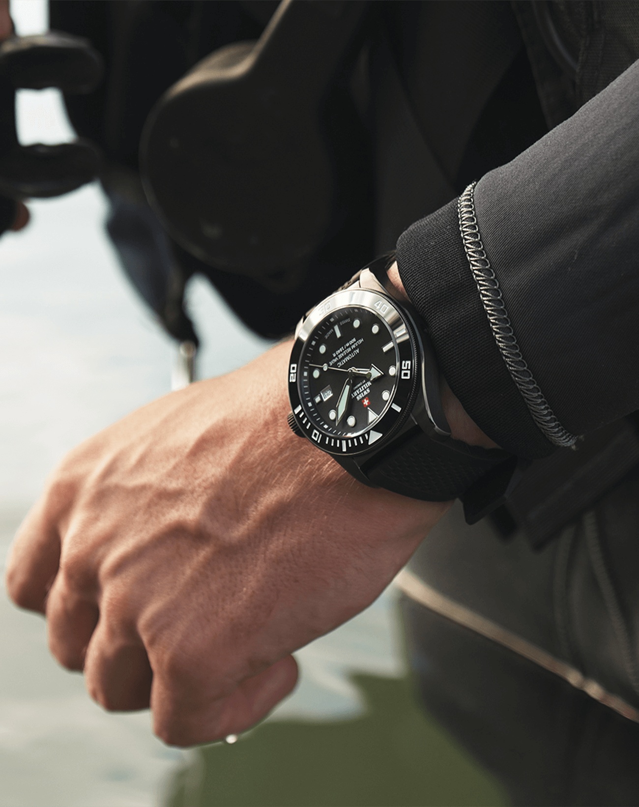 Swiss Military by Chrono SMA3407505 Swiss Military Automatic Dive 500m zegarek elegancki Męskie - miniatura 3