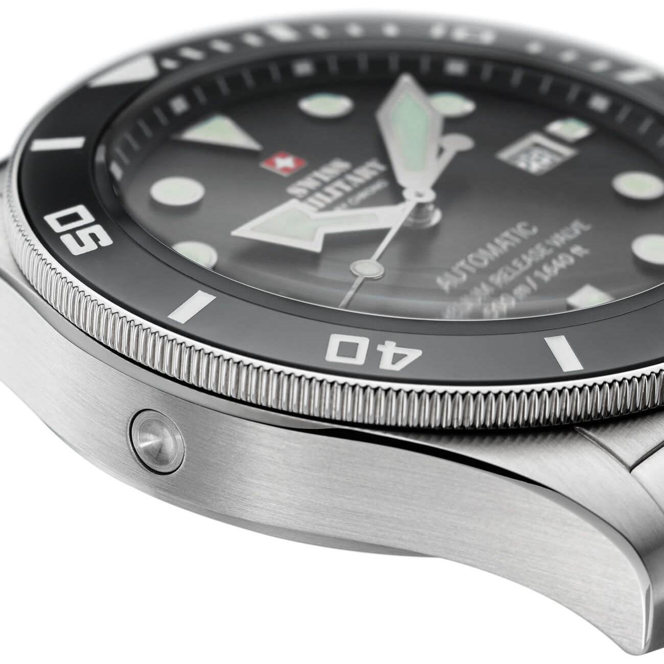 Swiss Military by Chrono SMA3407505 zegarek czarny elegancki Męskie pasek - miniatura 4
