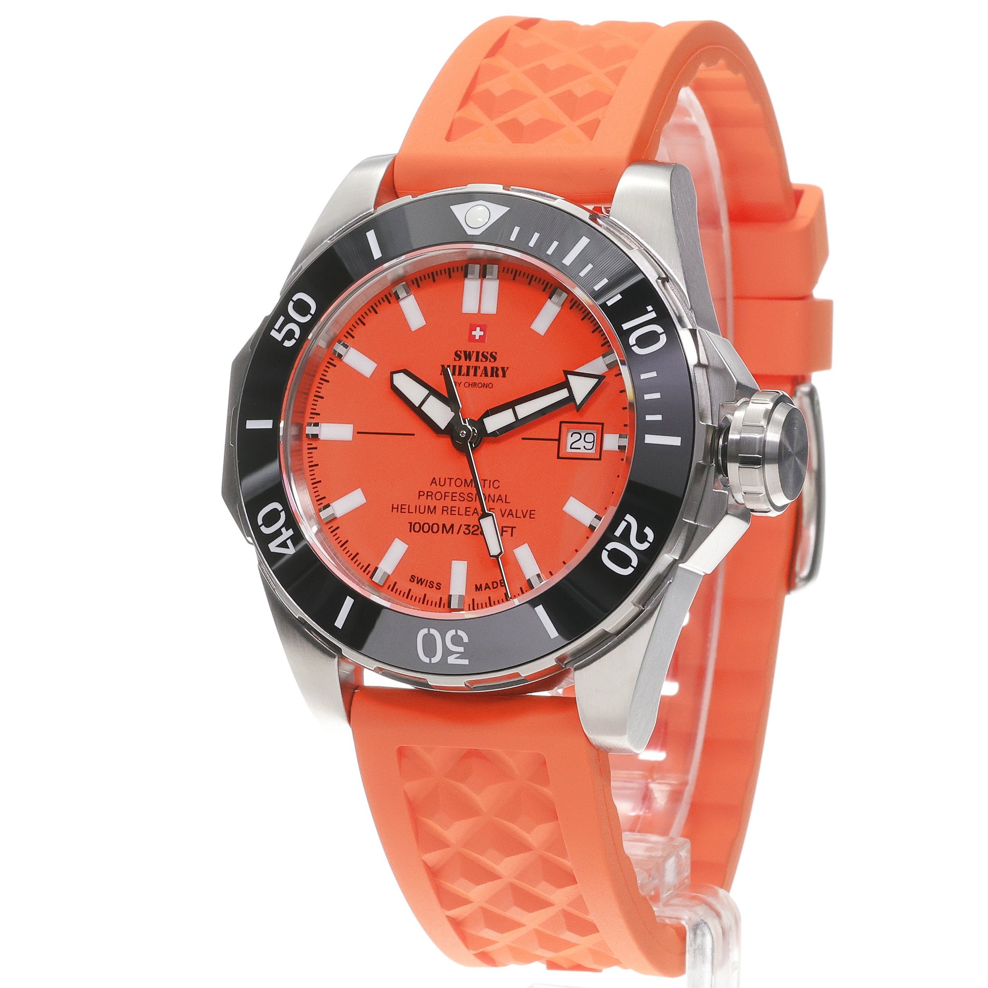 Swiss Military by Chrono SMA3409207 Swiss Military Automatic Dive 1000m Męskie elegancki zegarek srebrny - miniatura 2