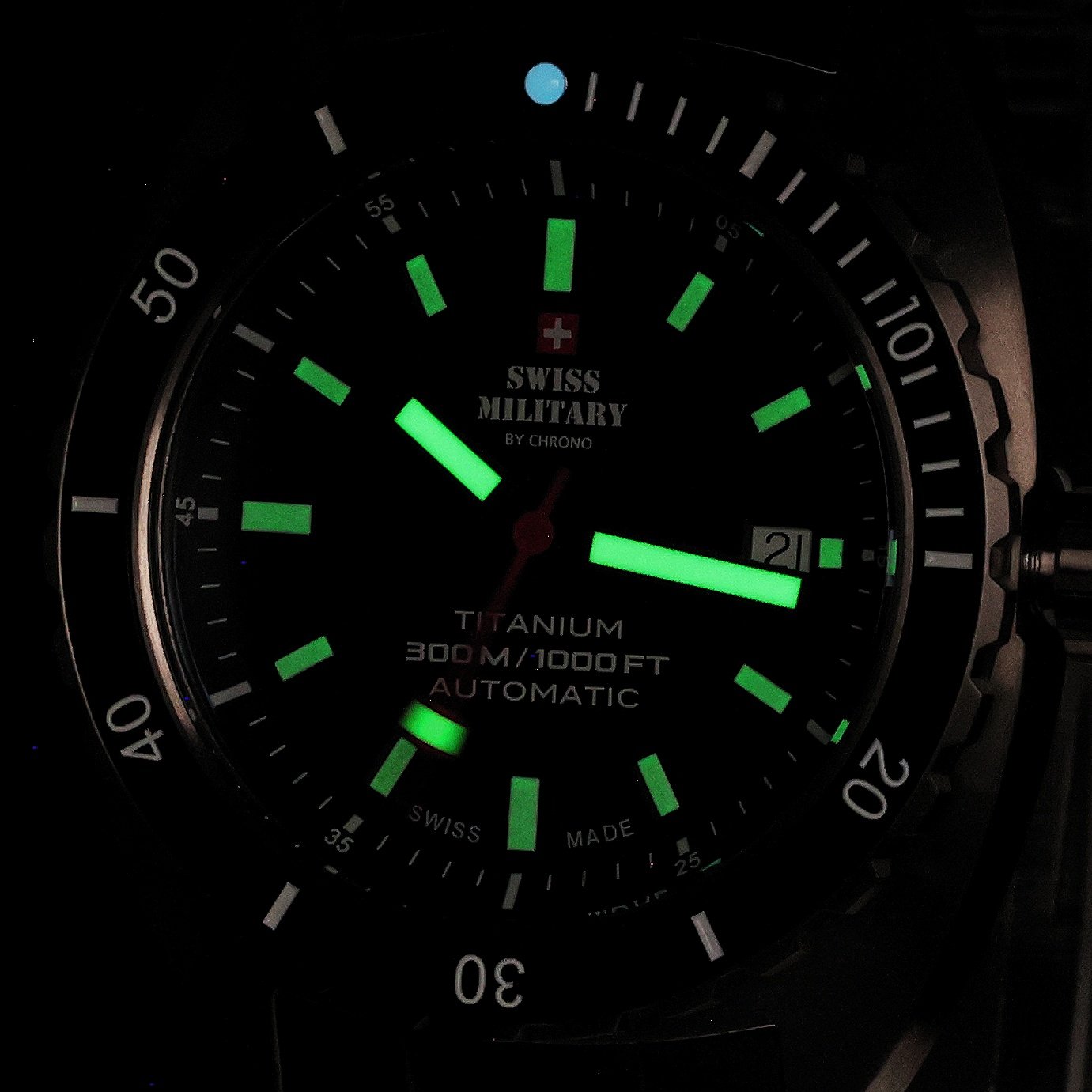 Swiss Military by Chrono SMA3410001 Swiss Military Titanium 300m Lightweight Outdoor Męskie klasyczny zegarek szary - miniatura 5