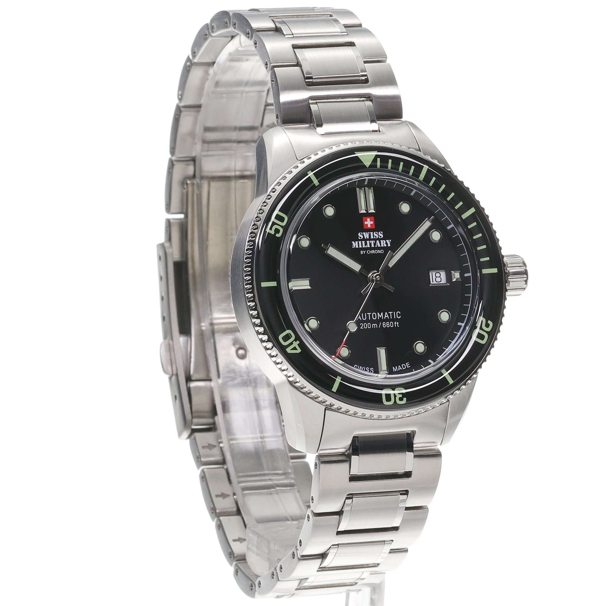 Swiss Military by Chrono SMA3410601 Męskie Swiss Military Automatic Dive 200m zegarek męski klasyczny szafirowe - miniatura 3
