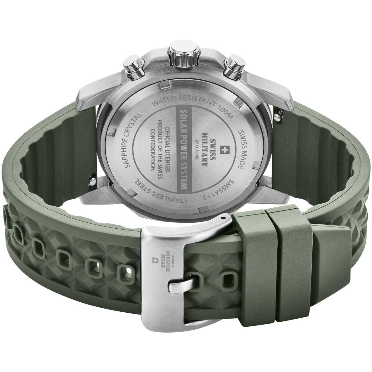 Swiss Military by Chrono SMS3411304 Swiss Military Solar Chronograph Męskie sportowy zegarek srebrny - miniatura 9