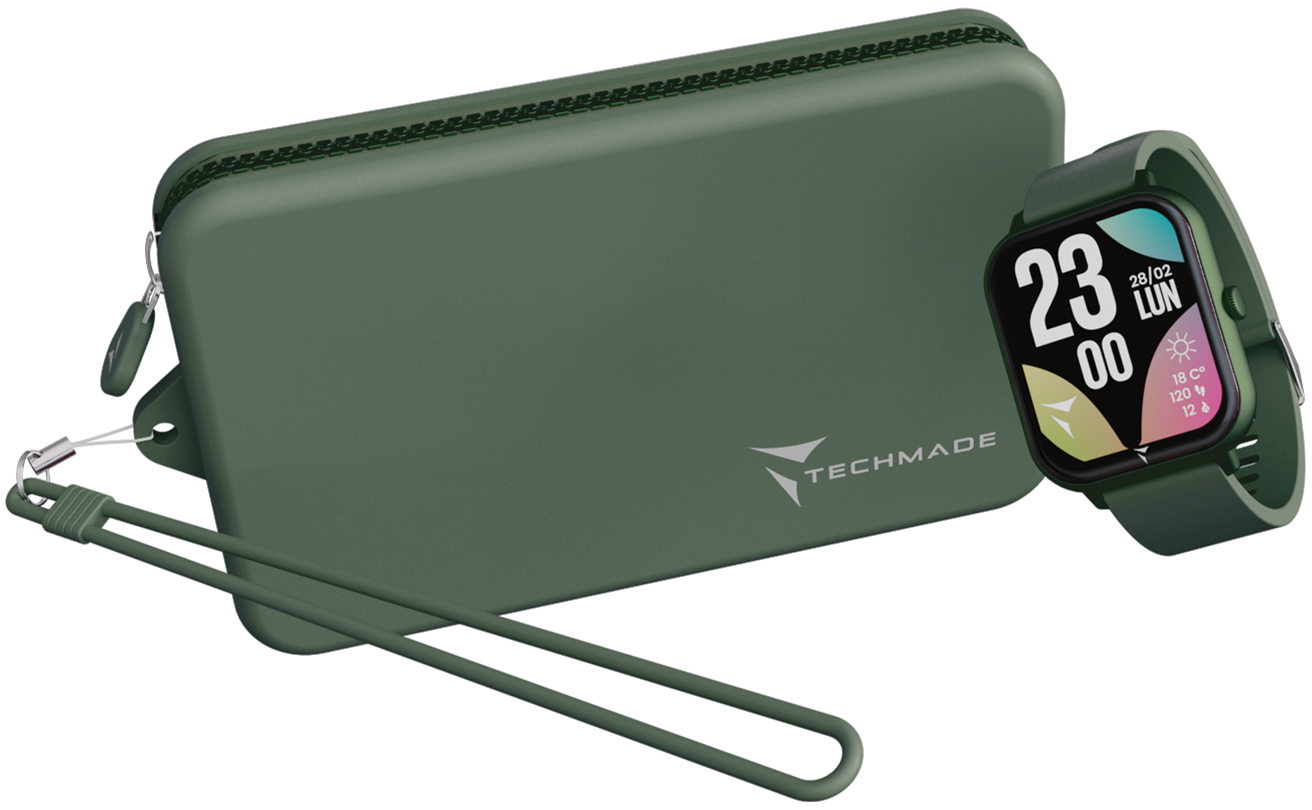 Techmade TM-GLOW-DGR zegarek zielony klasyczny Glow pasek