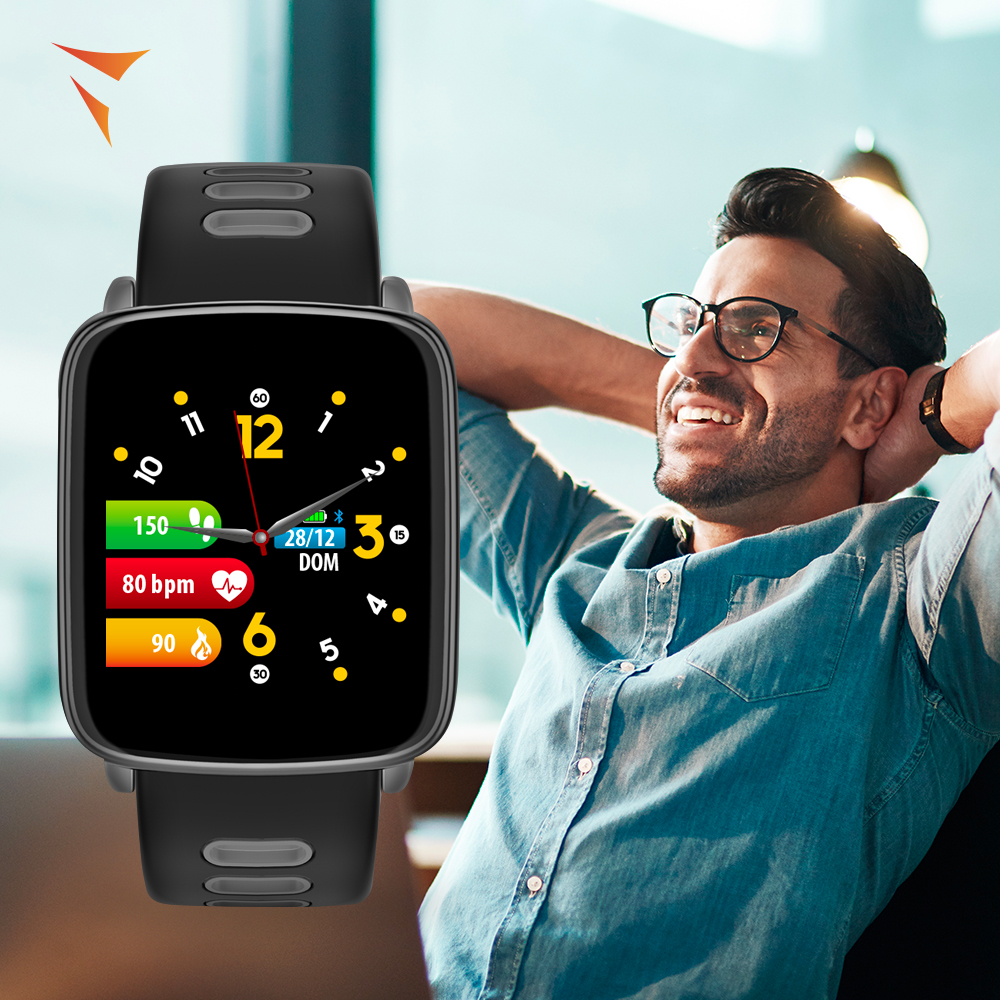 Techmade TM-MACRO-RED Macro Smartwatch Macro Black Red zegarek męski sportowy z tworzywa sztucznego - miniatura 8