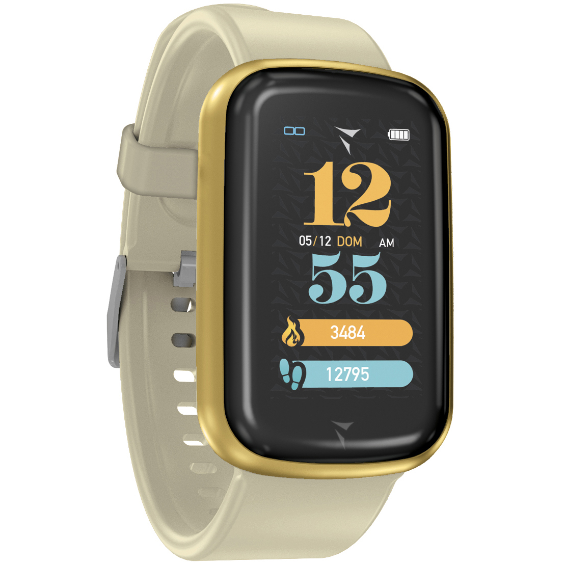 Techmade TM-STEPS-GD Steps Smartwatch Steps Beige Gold zegarek męski sportowy z tworzywa sztucznego - miniatura 3