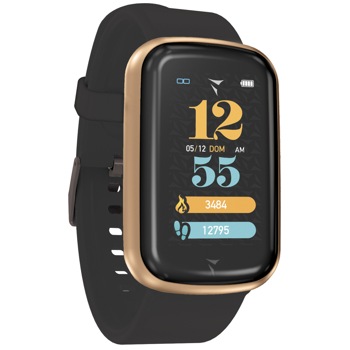 Techmade TM-STEPS-GDRBK Steps Smartwatch Steps Black Rose Gold zegarek męski sportowy z tworzywa sztucznego - miniatura 3