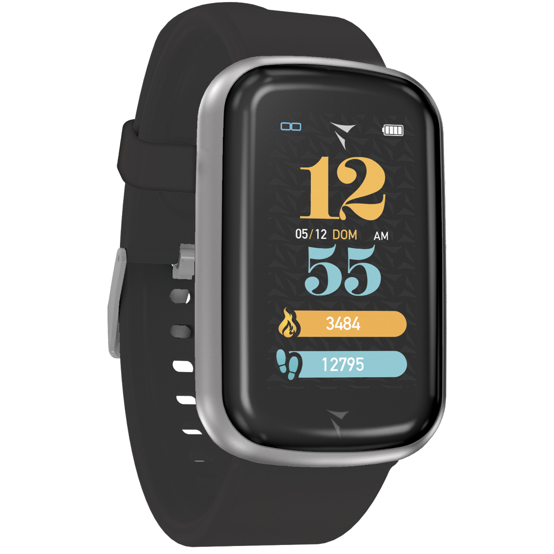Techmade TM-STEPS-SILBK Steps Smartwatch Steps Black Silver zegarek męski sportowy z tworzywa sztucznego - miniatura 3