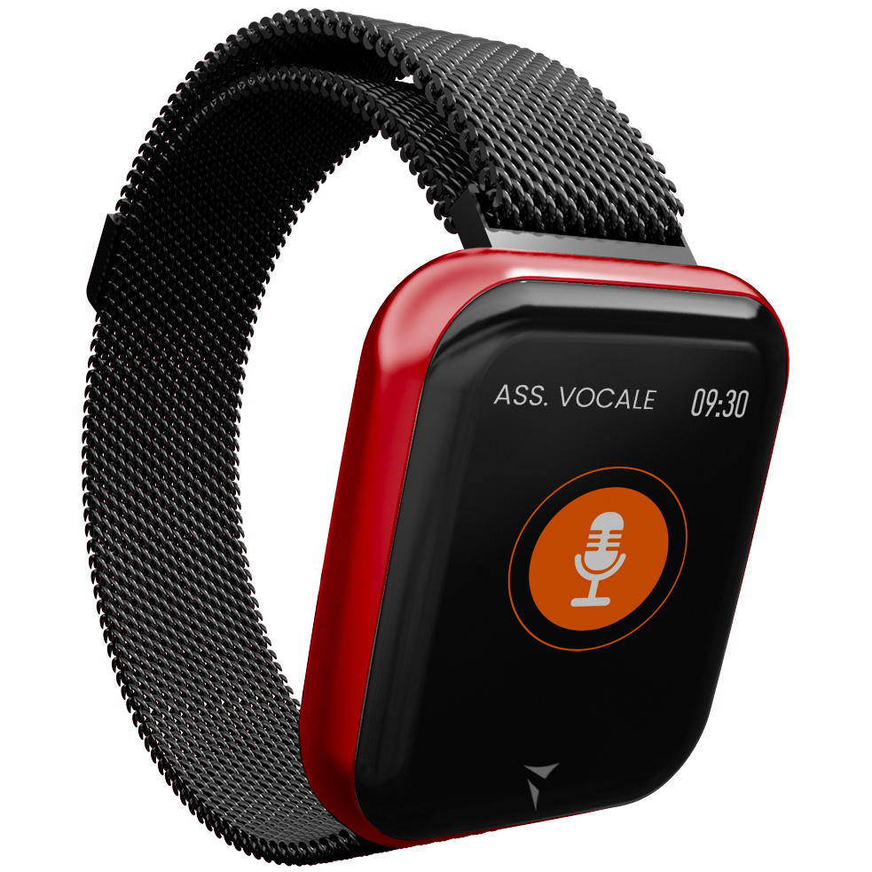 Techmade TM-TALK-MRED Smartwatch Talk Mesh Black Red Talk sportowy zegarek czerwony - miniatura 5