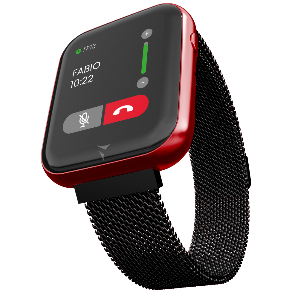 Techmade TM-TALK-MRED Talk Smartwatch Talk Mesh Black Red zegarek męski sportowy z tworzywa sztucznego - miniatura 4