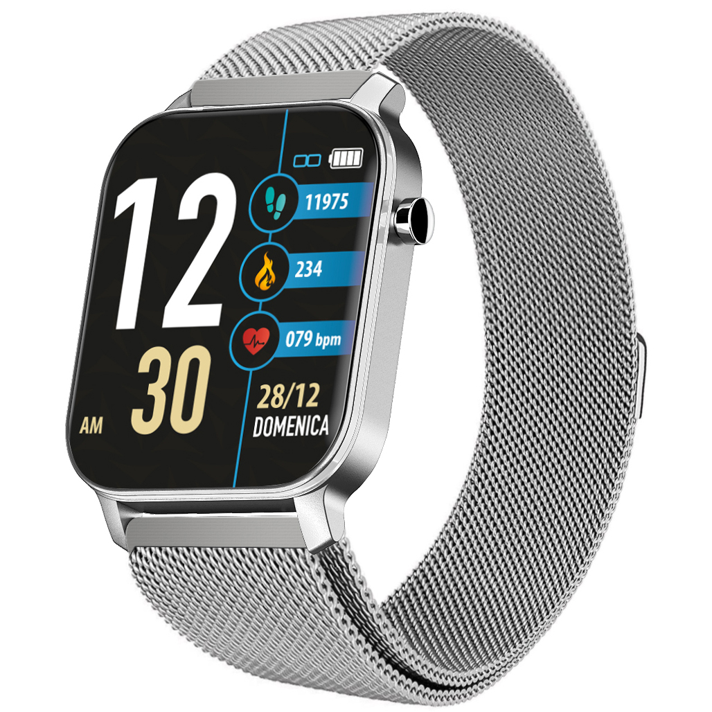 Techmade TM-TWX-MSIL Smartwatch TechWatch X Mesh Silver zegarek sportowy TechWatch X - miniatura 2