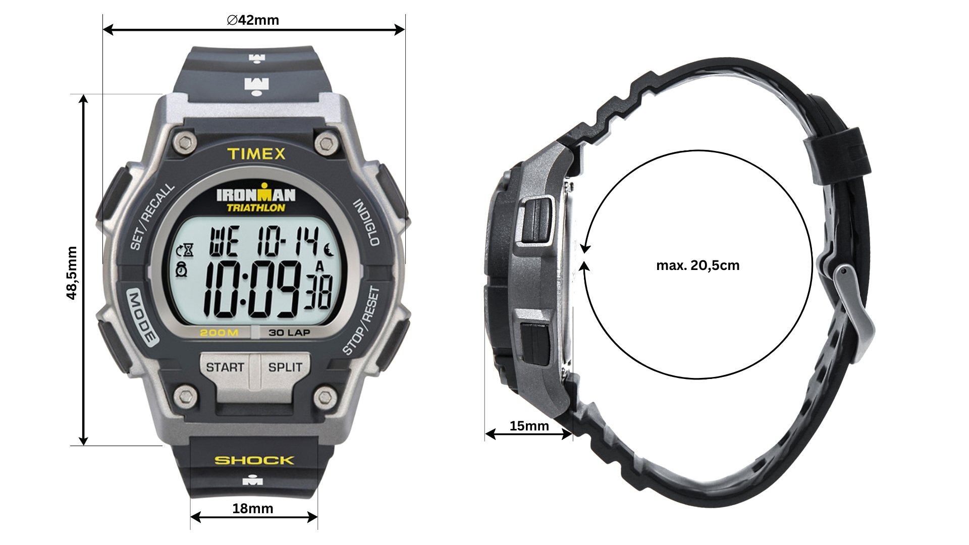 Timex T5K195 zegarek męski Ironman czarny