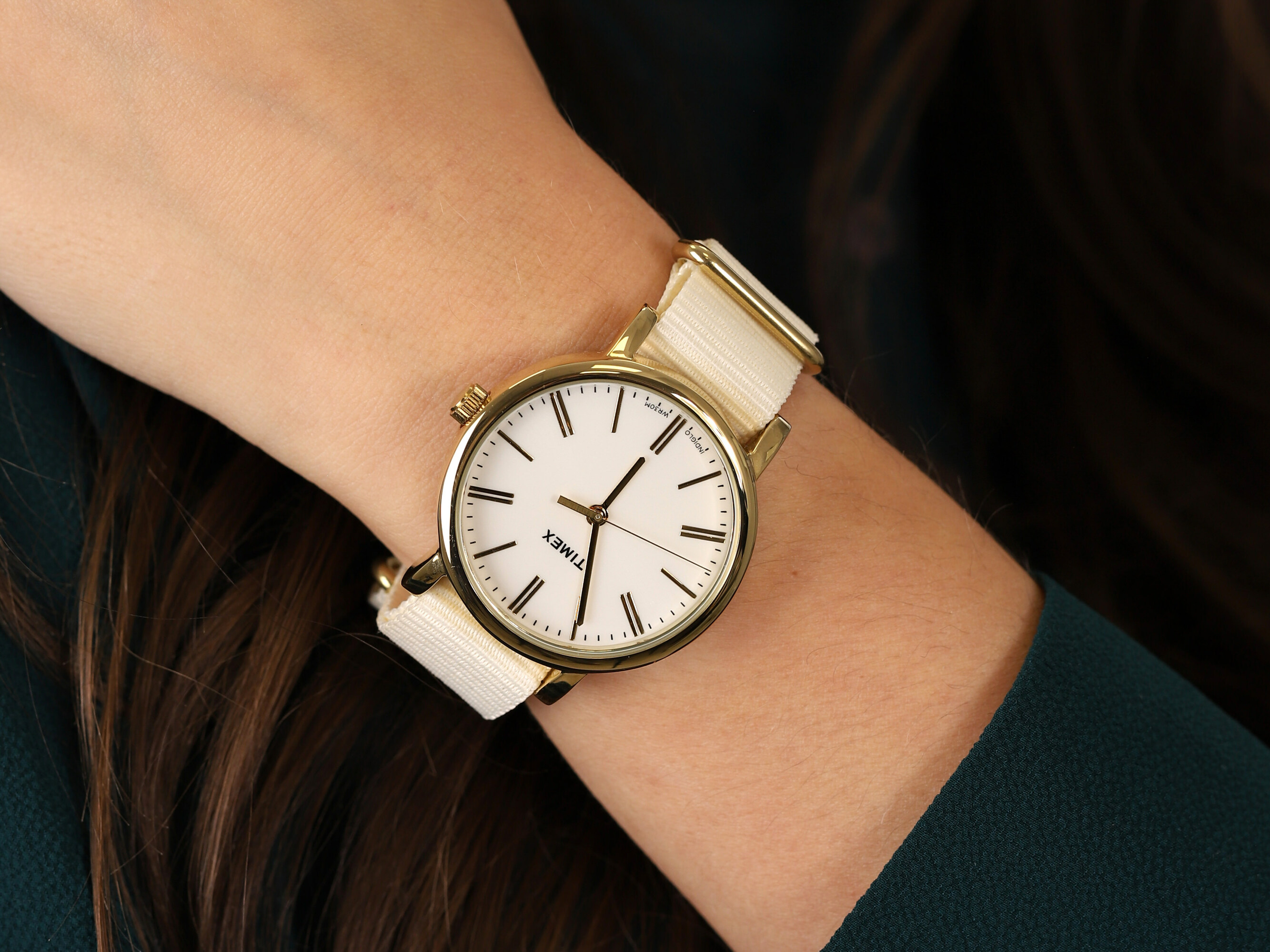 Timex TW2P88800 zegarek złoty klasyczny Originals pasek