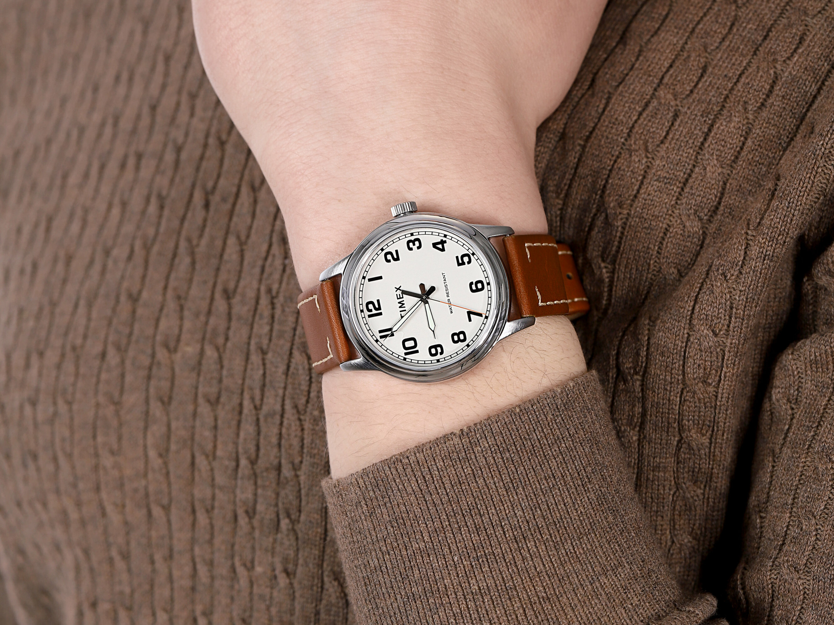 Timex TW2R22700 zegarek srebrny klasyczny New England pasek - miniatura 4