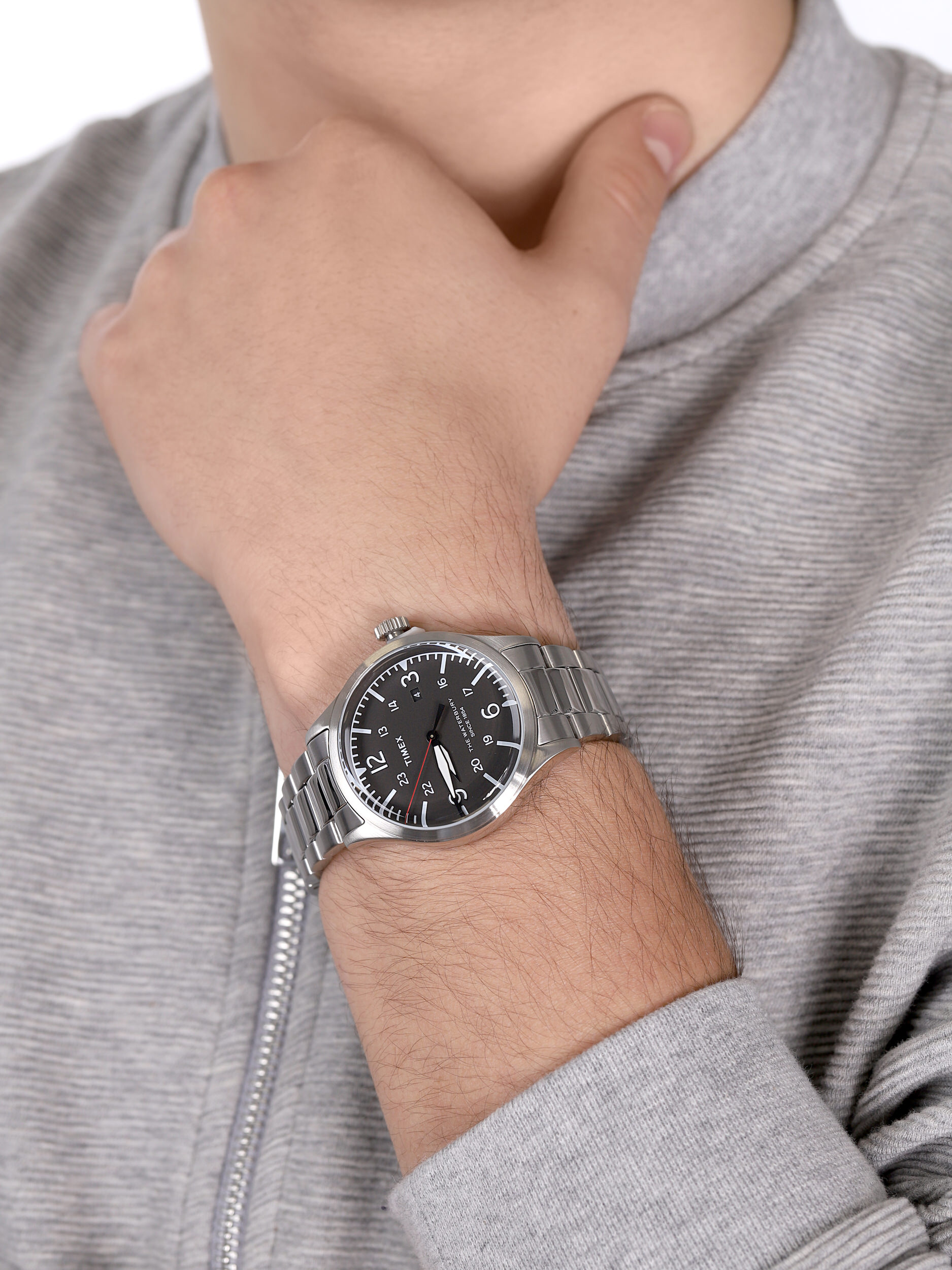 Timex TW2R38700 zegarek srebrny elegancki Waterbury bransoleta - miniatura 3