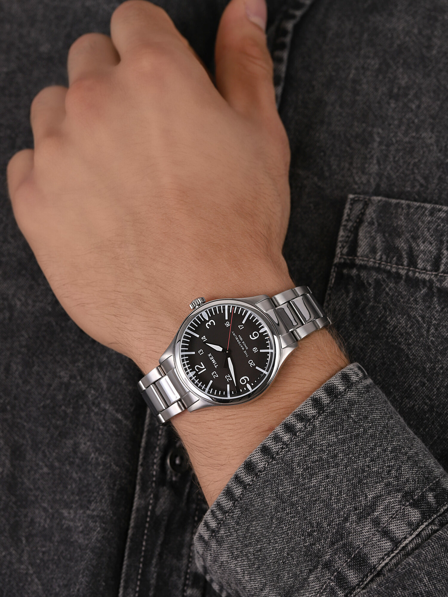 Timex TW2R38900 zegarek srebrny elegancki Waterbury bransoleta - miniatura 5