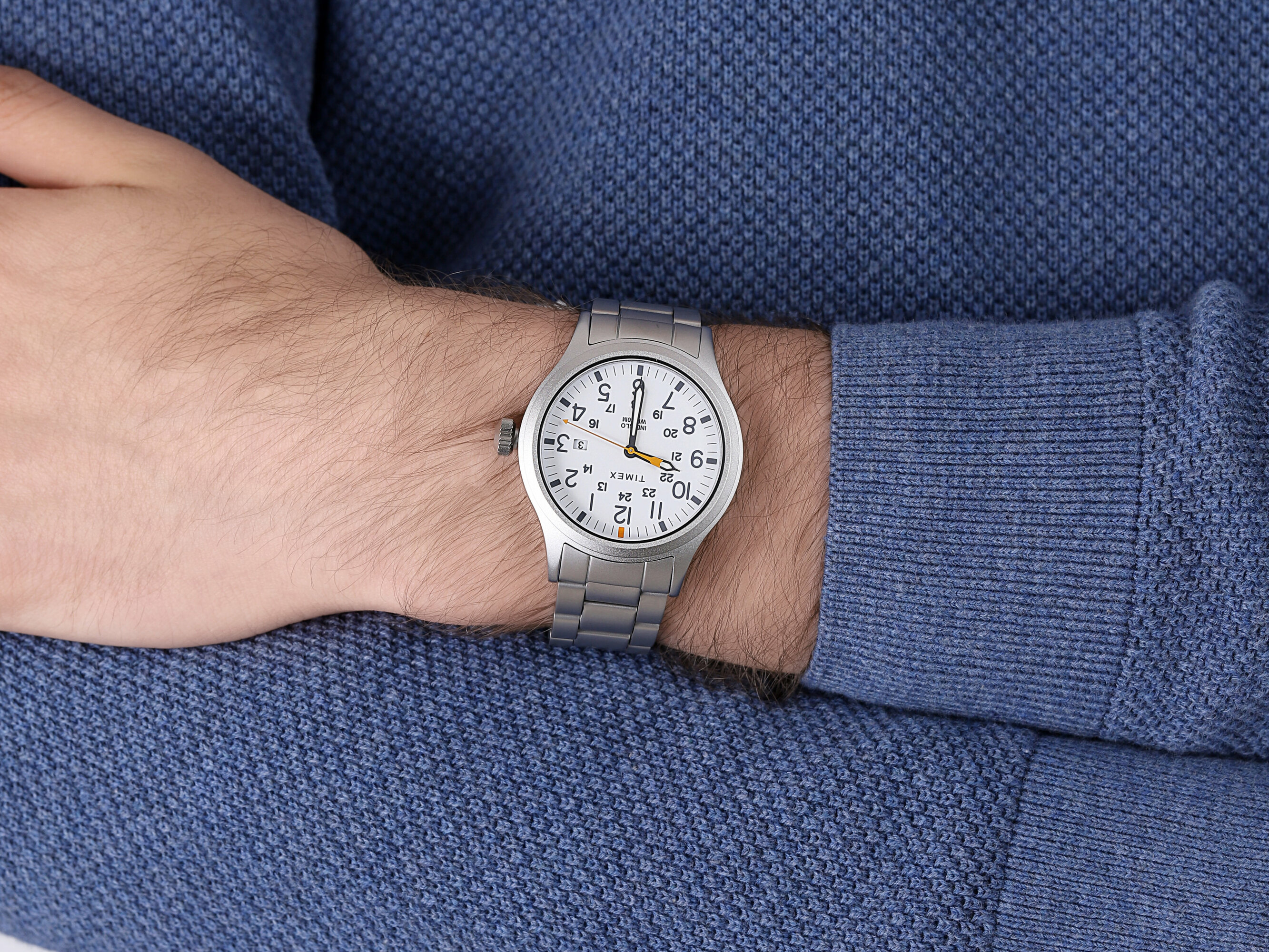 Timex TW2R46700 zegarek srebrny elegancki Easy Reader bransoleta