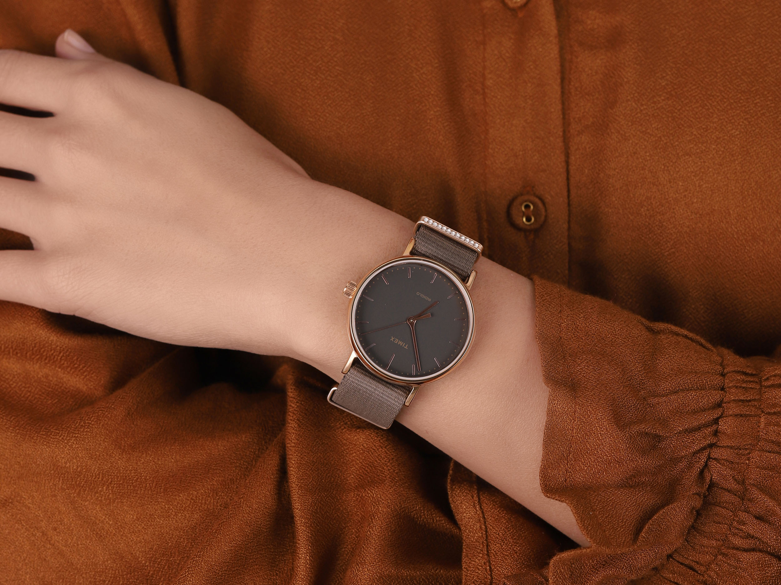 Timex TW2R48900 zegarek różowe złoto fashion/modowy Fairfield pasek - miniatura 4