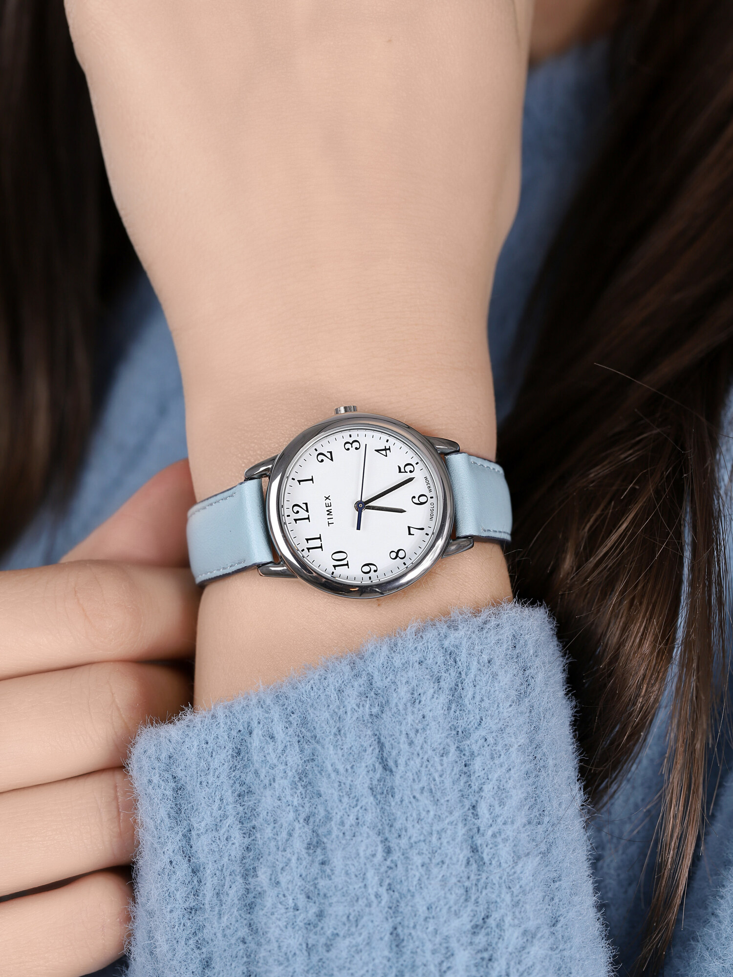 Timex TW2R62900 zegarek srebrny klasyczny Easy Reader pasek - miniatura 3