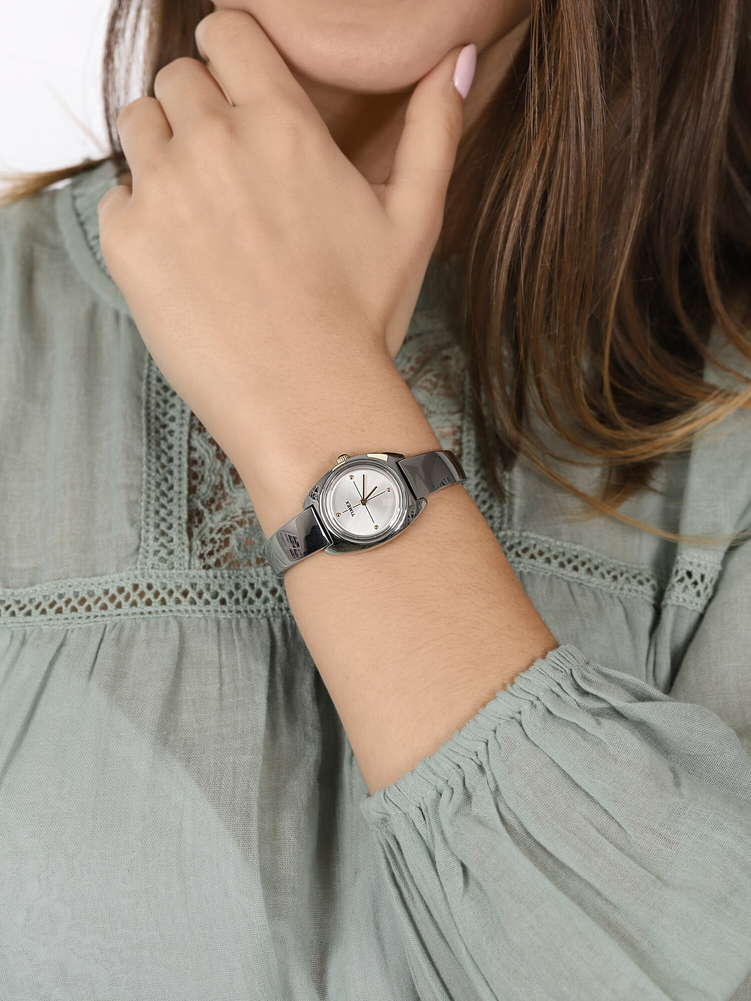Timex TW2R70100 zegarek srebrny elegancki Petite bransoleta - miniatura 3