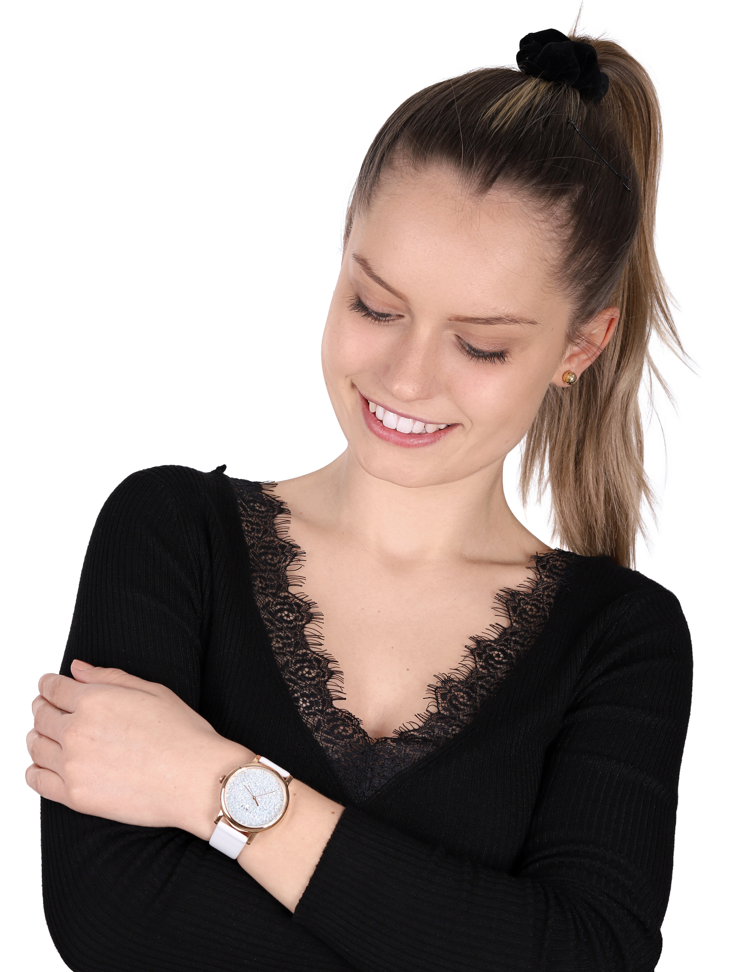 Timex TW2R95000 zegarek damski Crystal Opulence różowe złoto