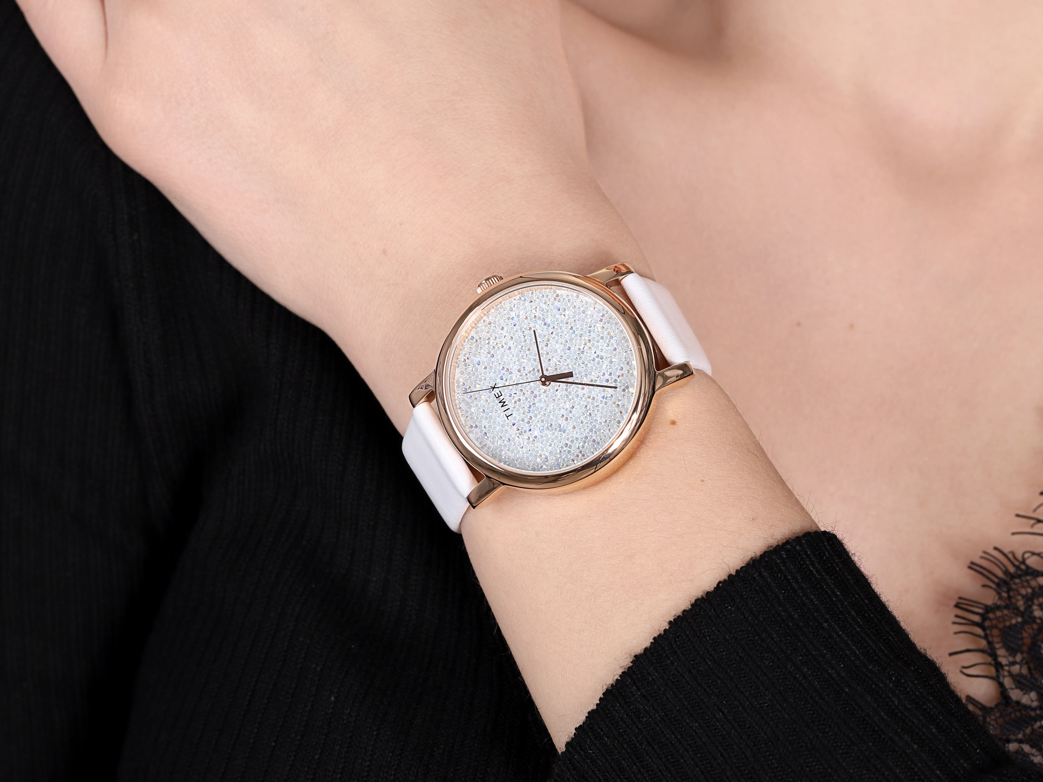 Timex TW2R95000 zegarek damski fashion/modowy Crystal Opulence pasek