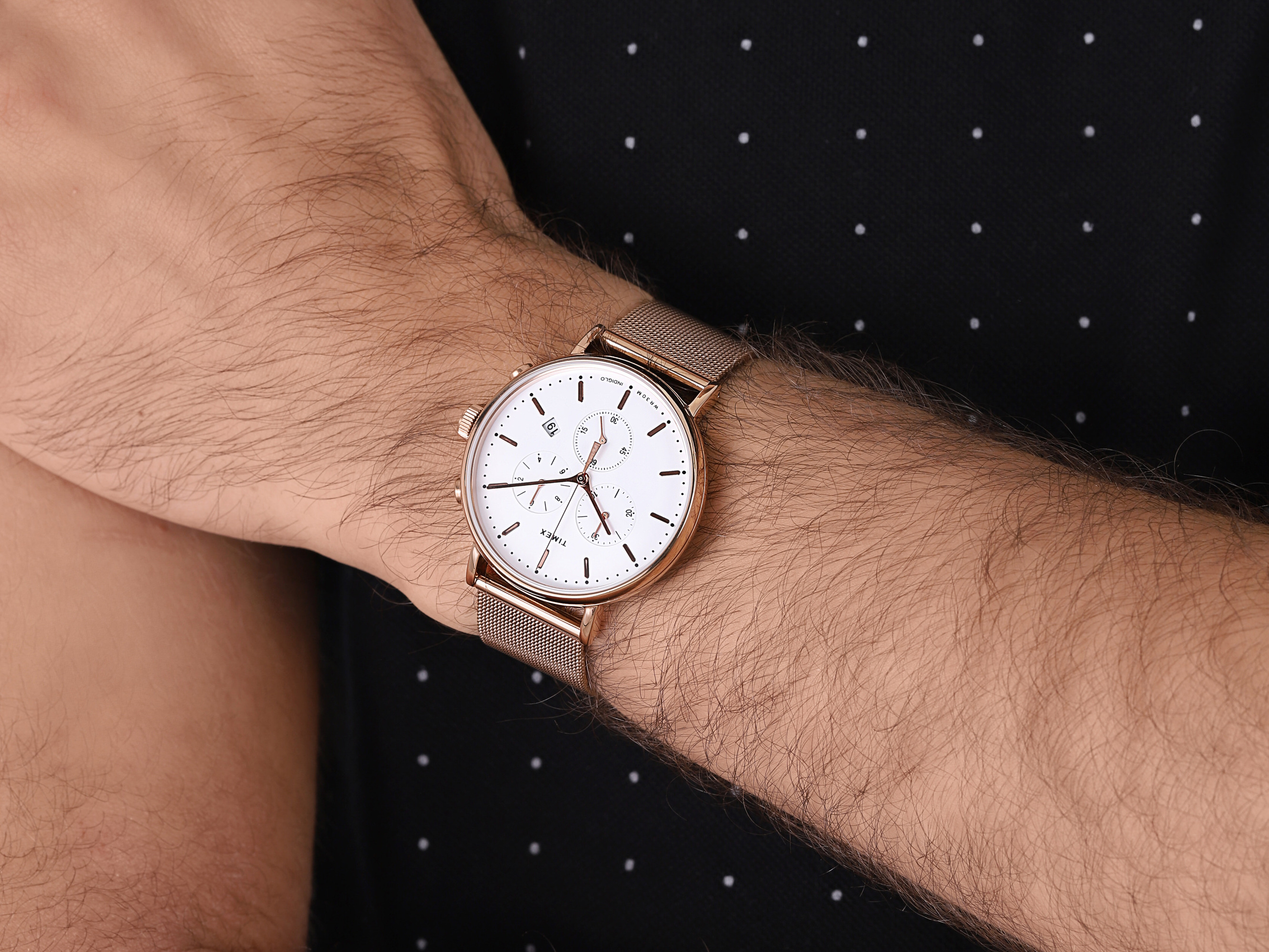 Timex TW2T37200 zegarek różowe złoto fashion/modowy Fairfield bransoleta - miniatura 5
