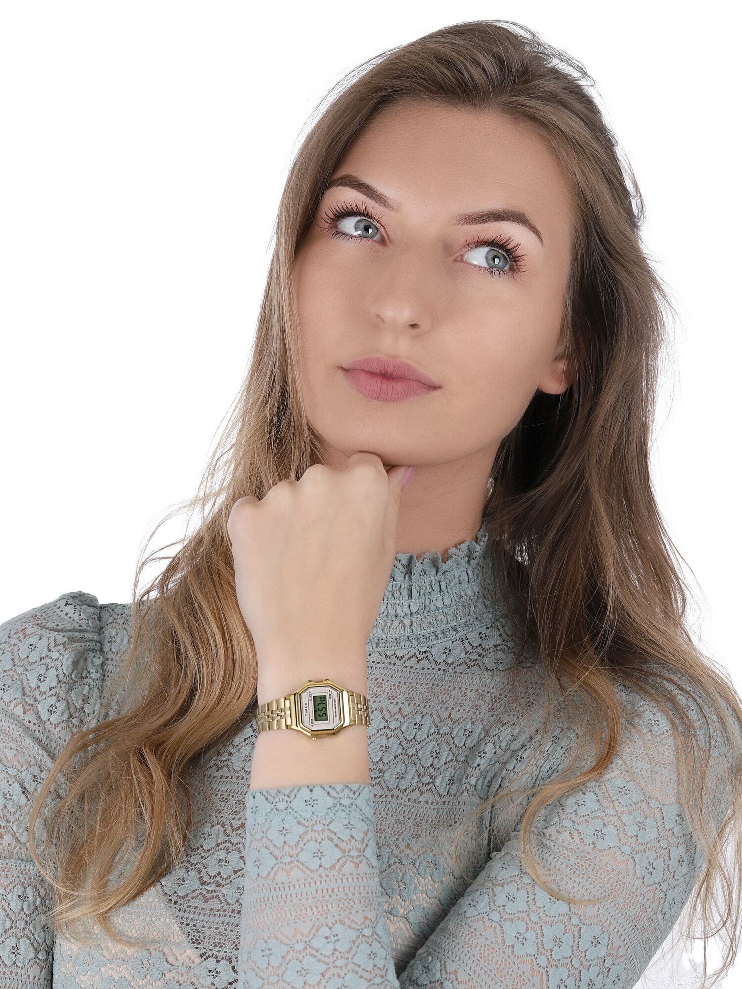 Timex TW2T48400 zegarek złoty fashion/modowy Digital Mini bransoleta - miniatura 5