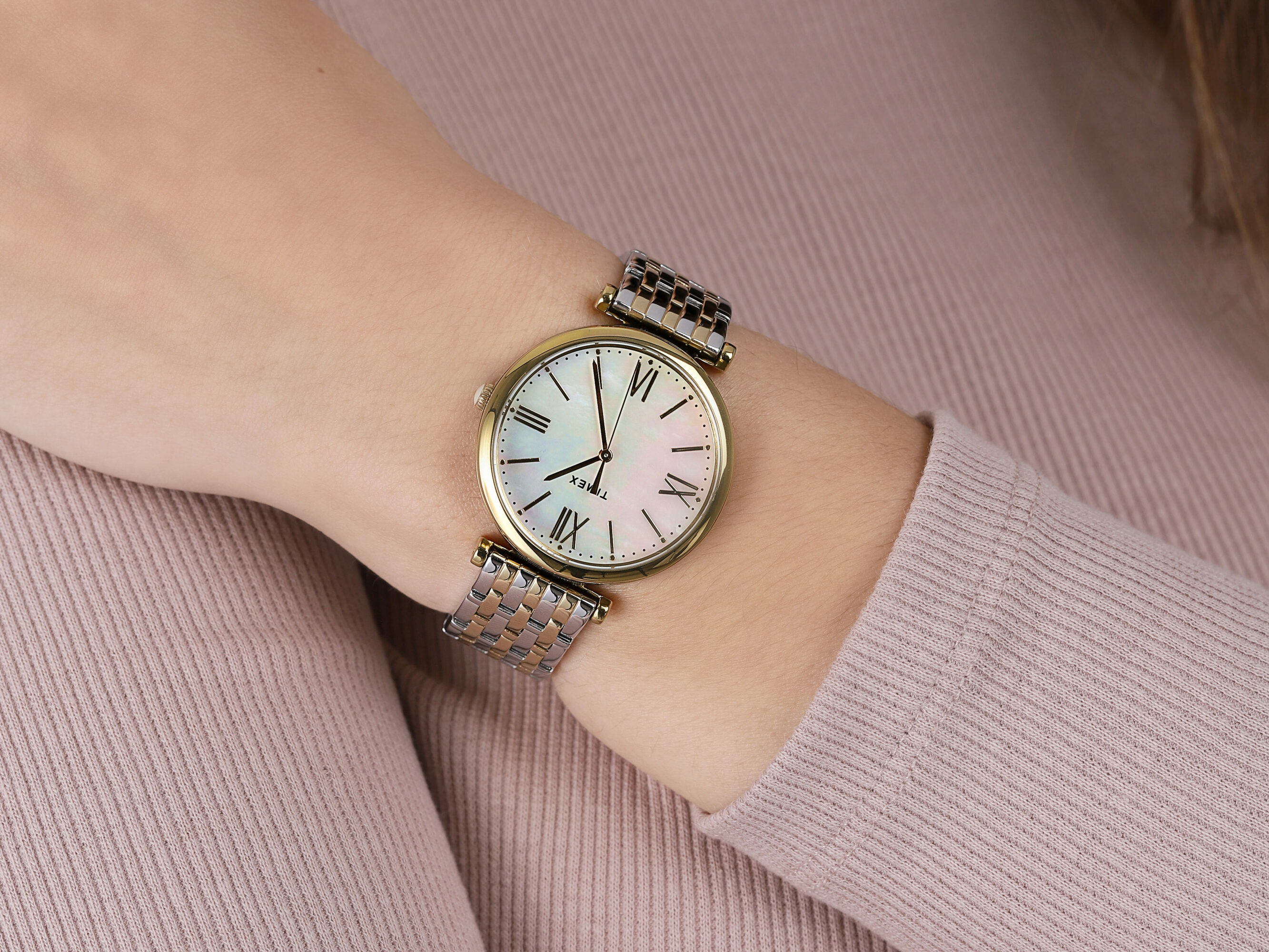 Timex TW2T79400 zegarek złoty klasyczny Parisienne bransoleta - miniatura 4