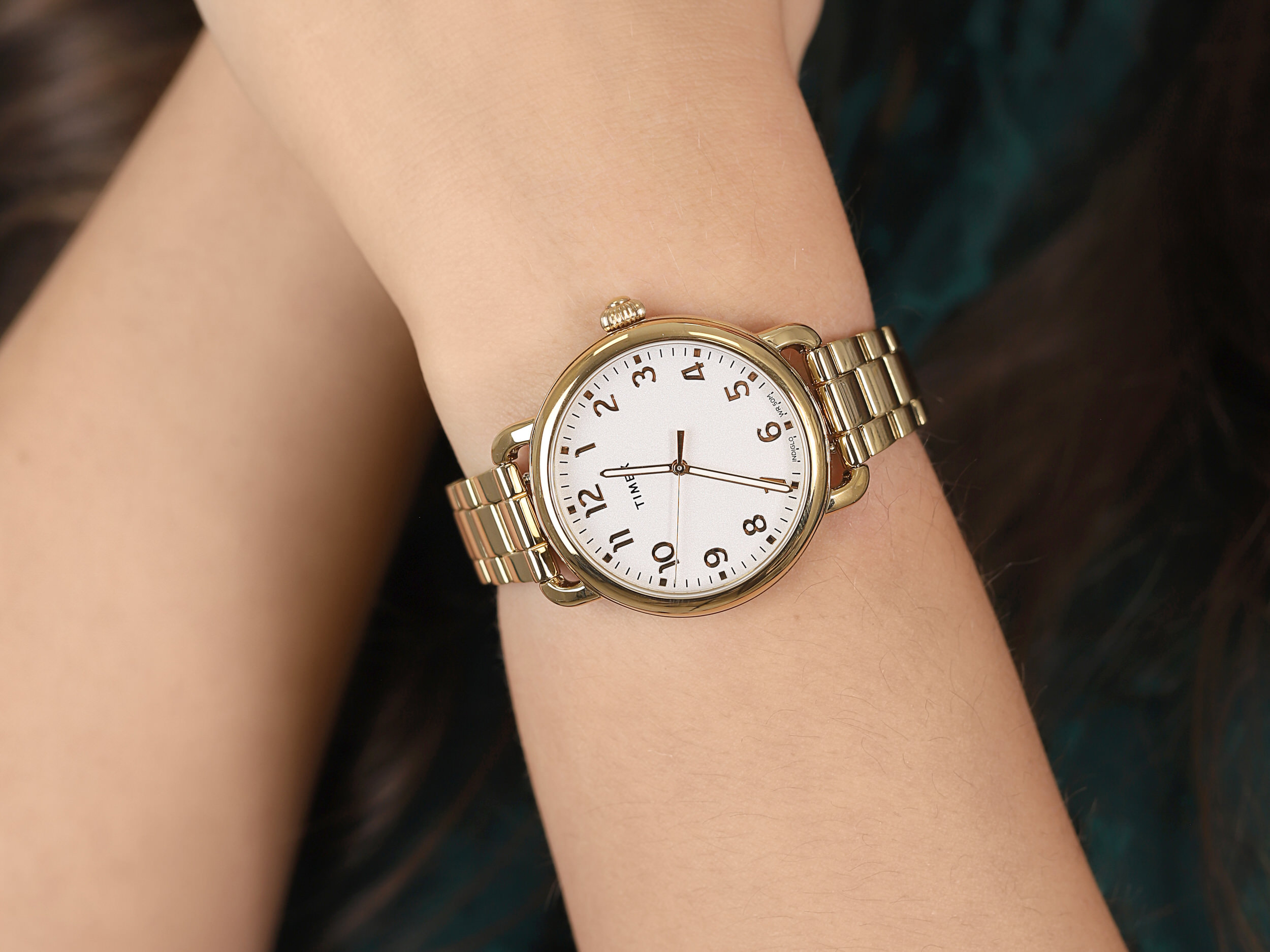 Timex TW2U13900 zegarek złoty klasyczny Standard bransoleta - miniatura 4