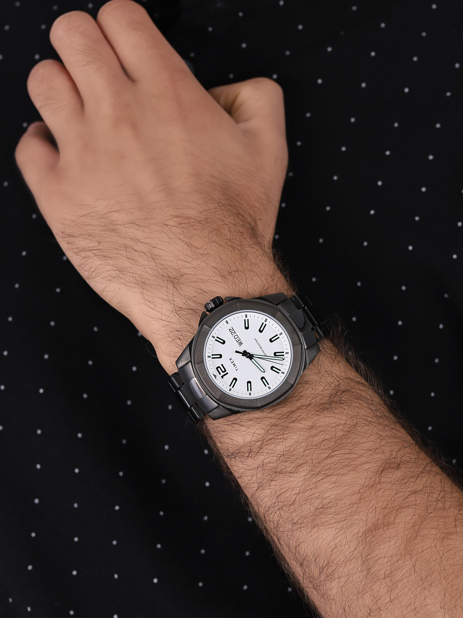 Timex TW2U14800 zegarek czarny klasyczny Essex Avenue bransoleta - miniatura 5
