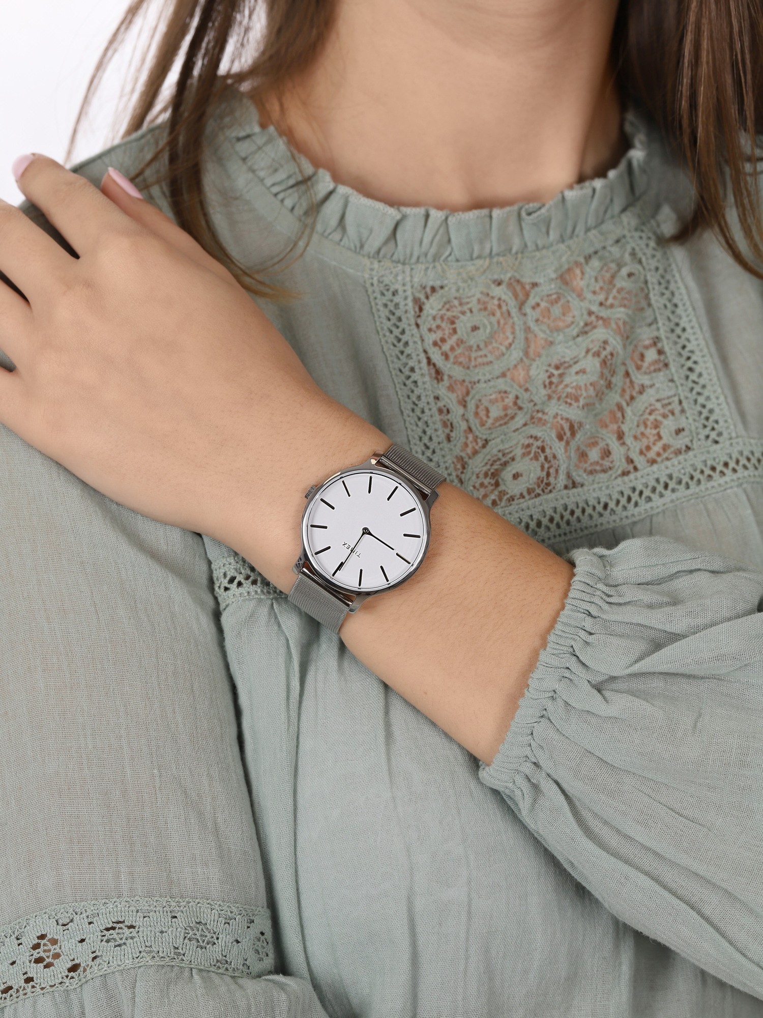 Timex TW2U36500 zegarek srebrny klasyczny Transcend bransoleta - miniatura 3